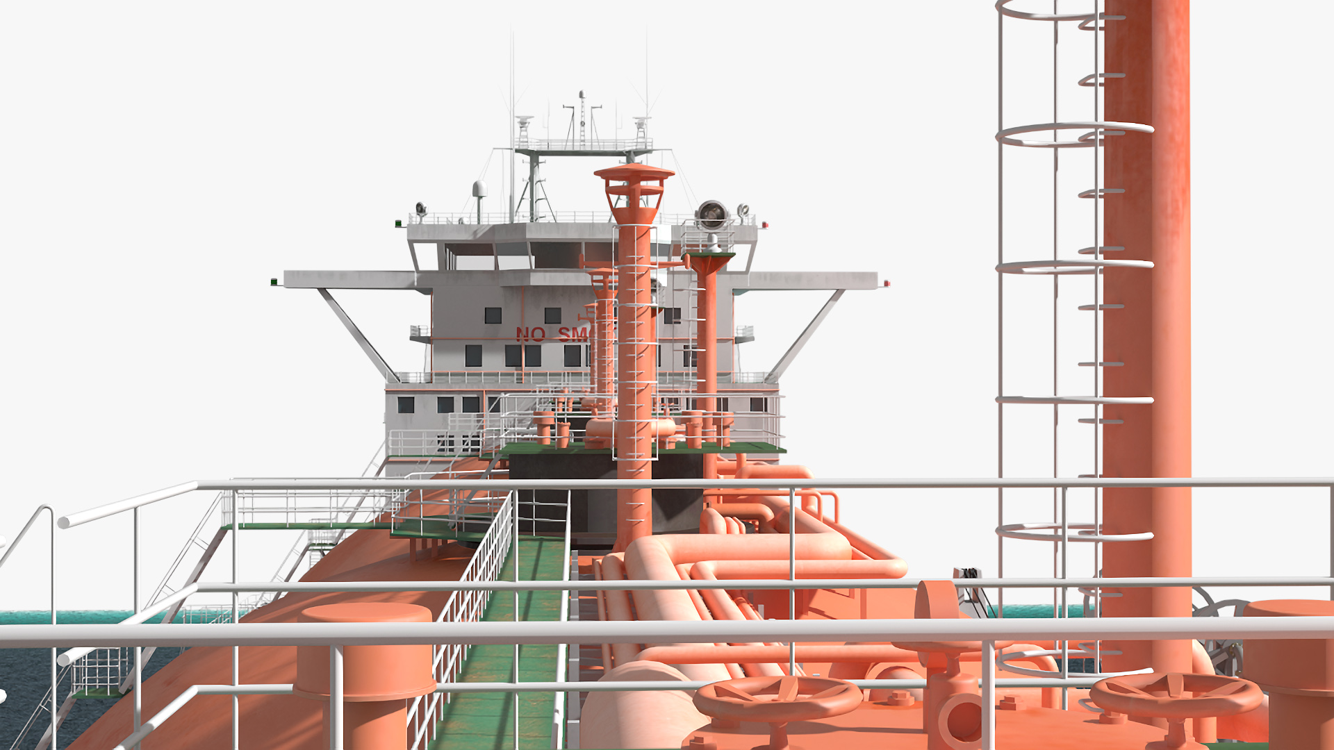 3D Gas Carrier Ship Сonnected to LNG Pier model