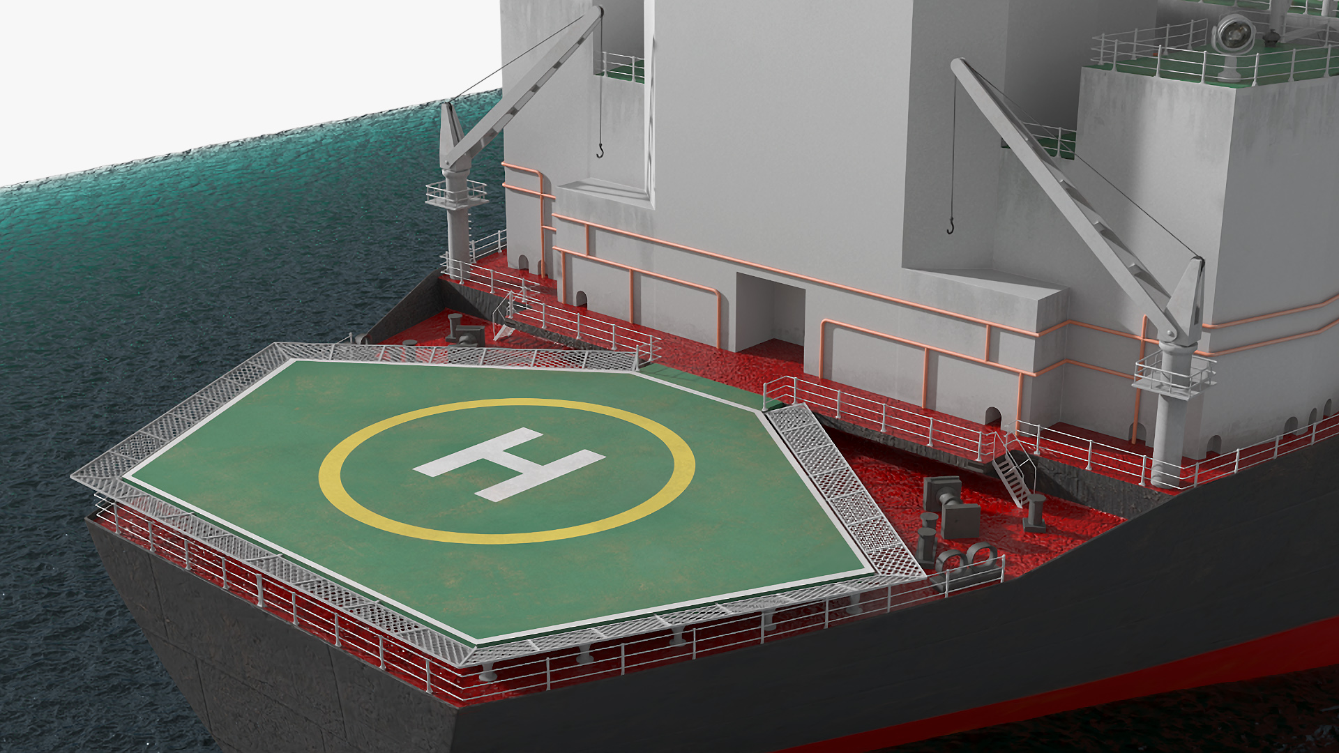 3D Gas Carrier Ship Сonnected to LNG Pier model