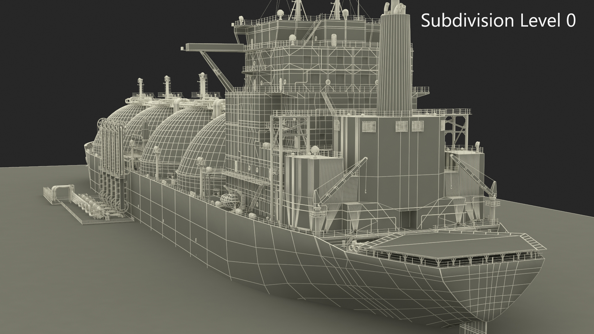 3D Gas Carrier Ship Сonnected to LNG Pier model
