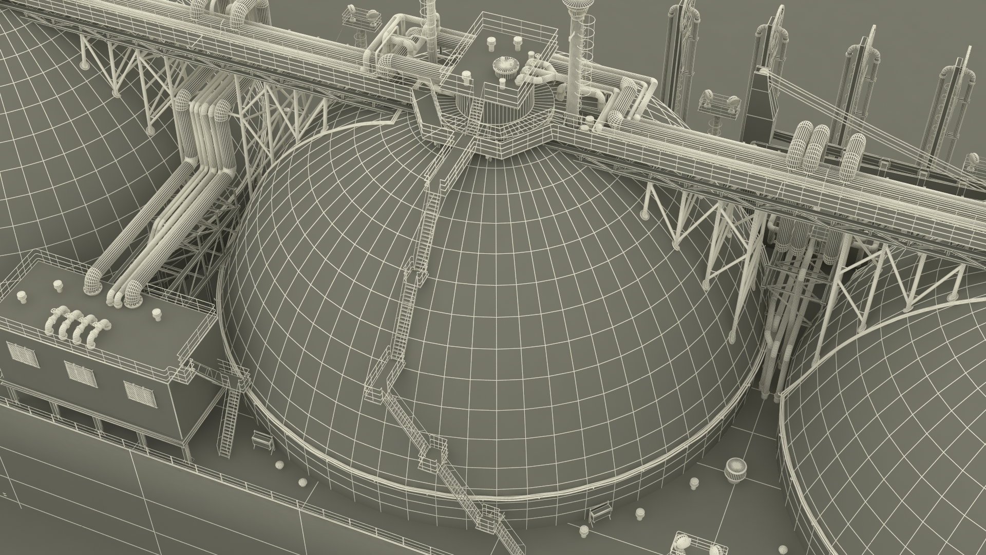3D Gas Carrier Ship Сonnected to LNG Pier model