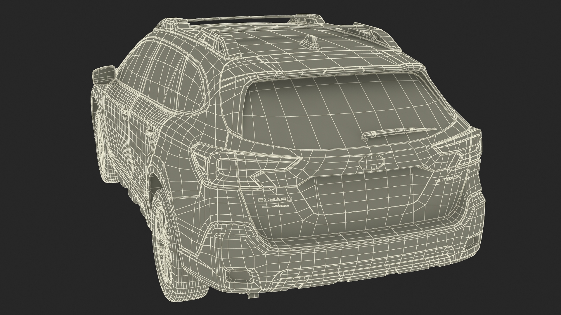 3D White Subaru Outback 2025 Dirty