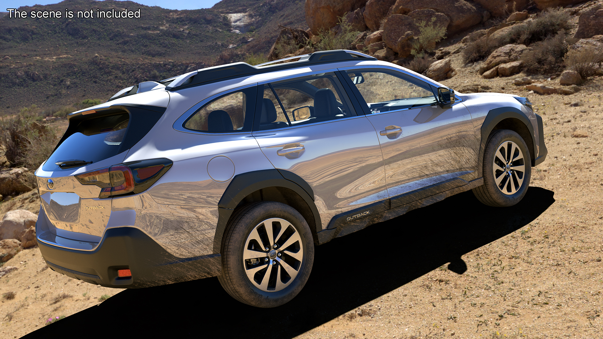 3D White Subaru Outback 2025 Dirty