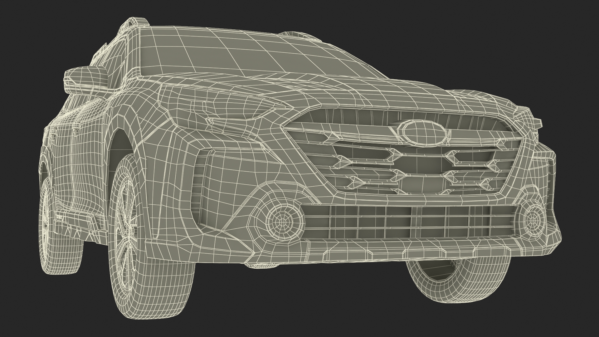 3D White Subaru Outback 2025 Dirty