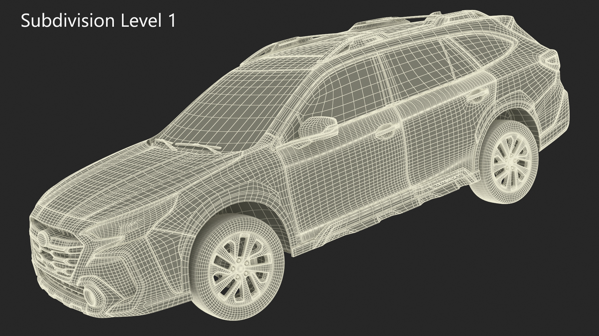 3D White Subaru Outback 2025 Dirty