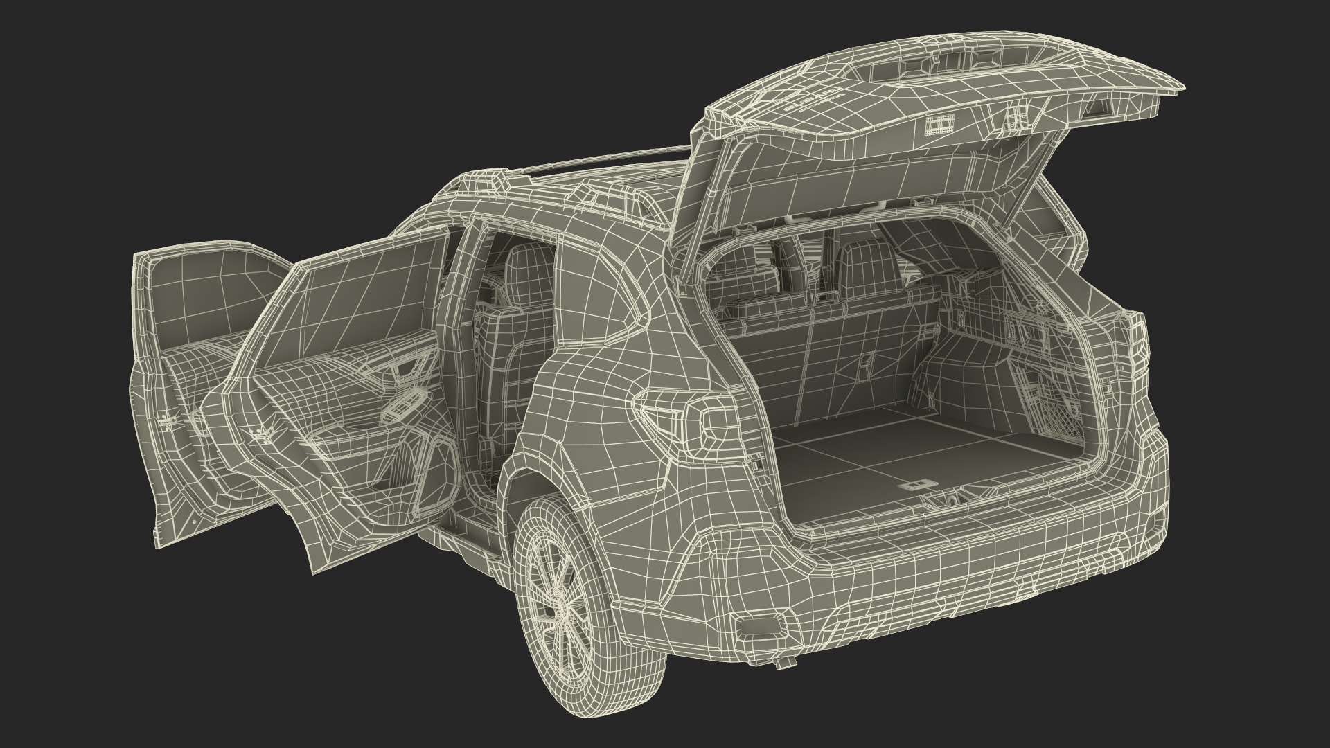 3D White Subaru Outback 2025 Dirty