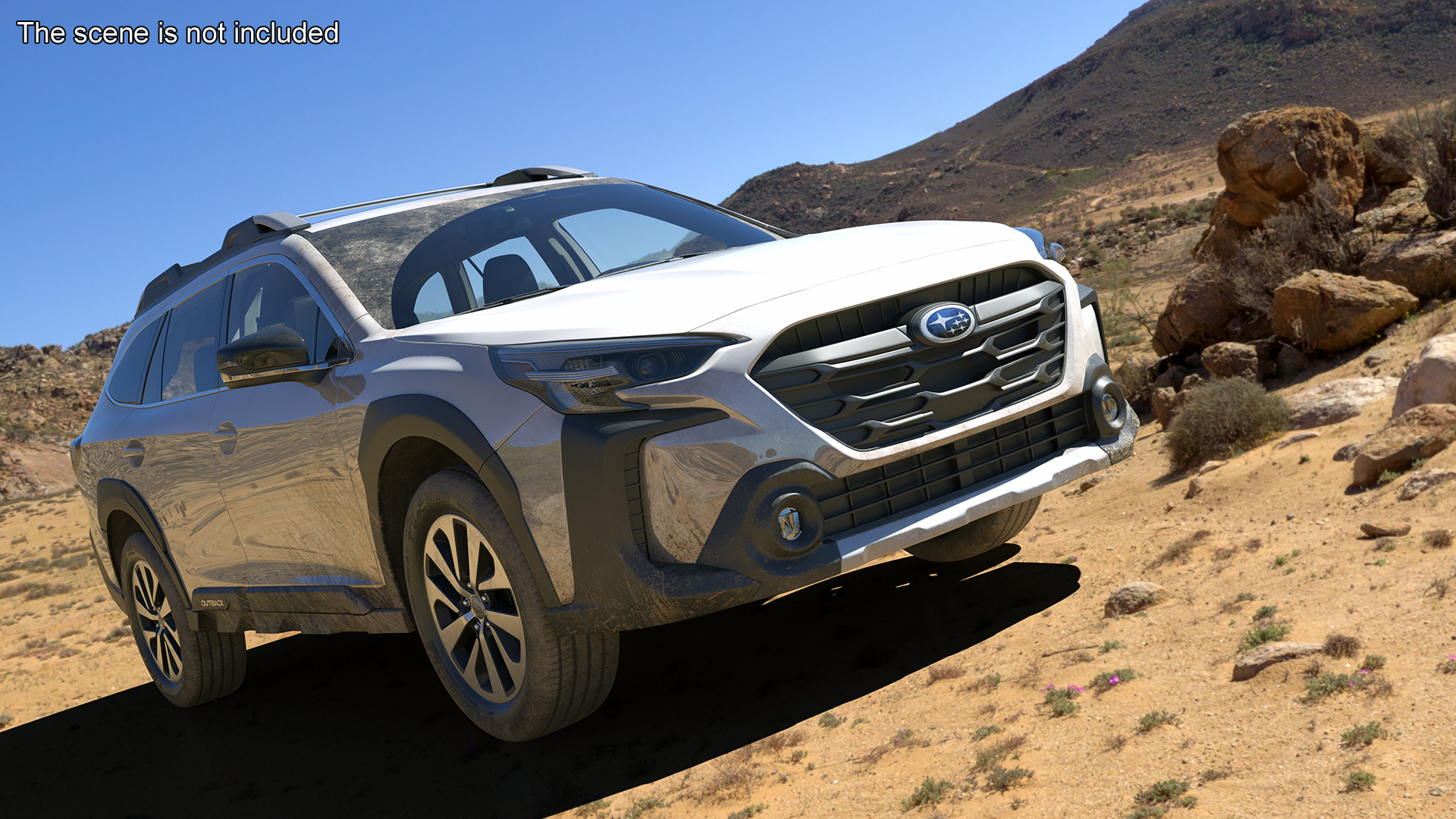 3D White Subaru Outback 2025 Dirty
