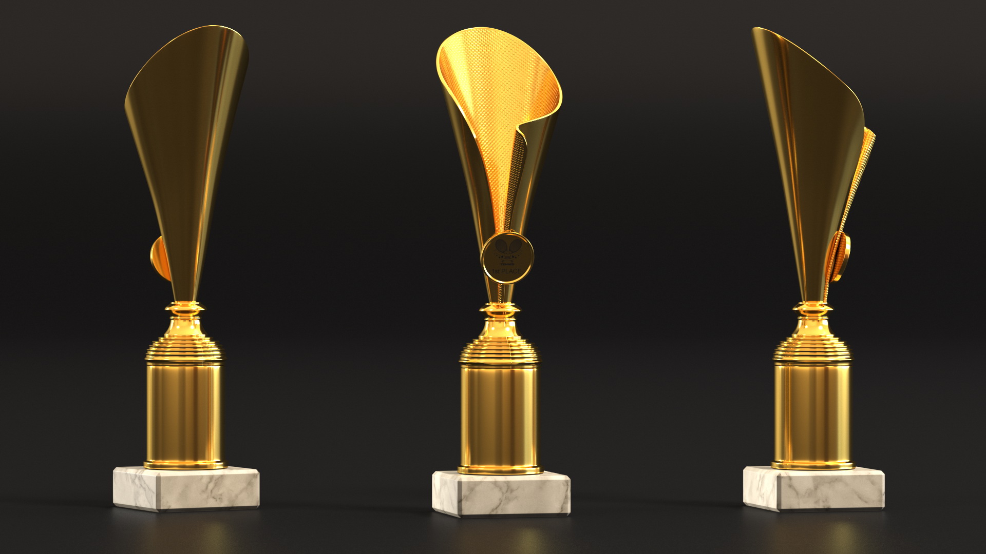 Sports Cup With Symbol Gold 3D