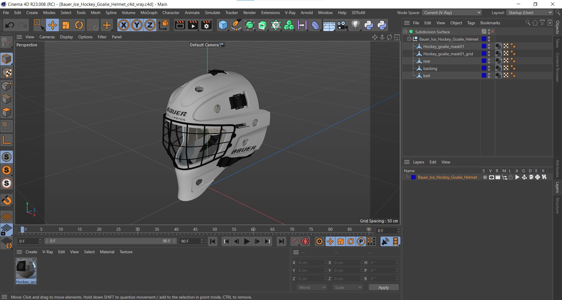3D model Bauer Ice Hockey Goalie Helmet