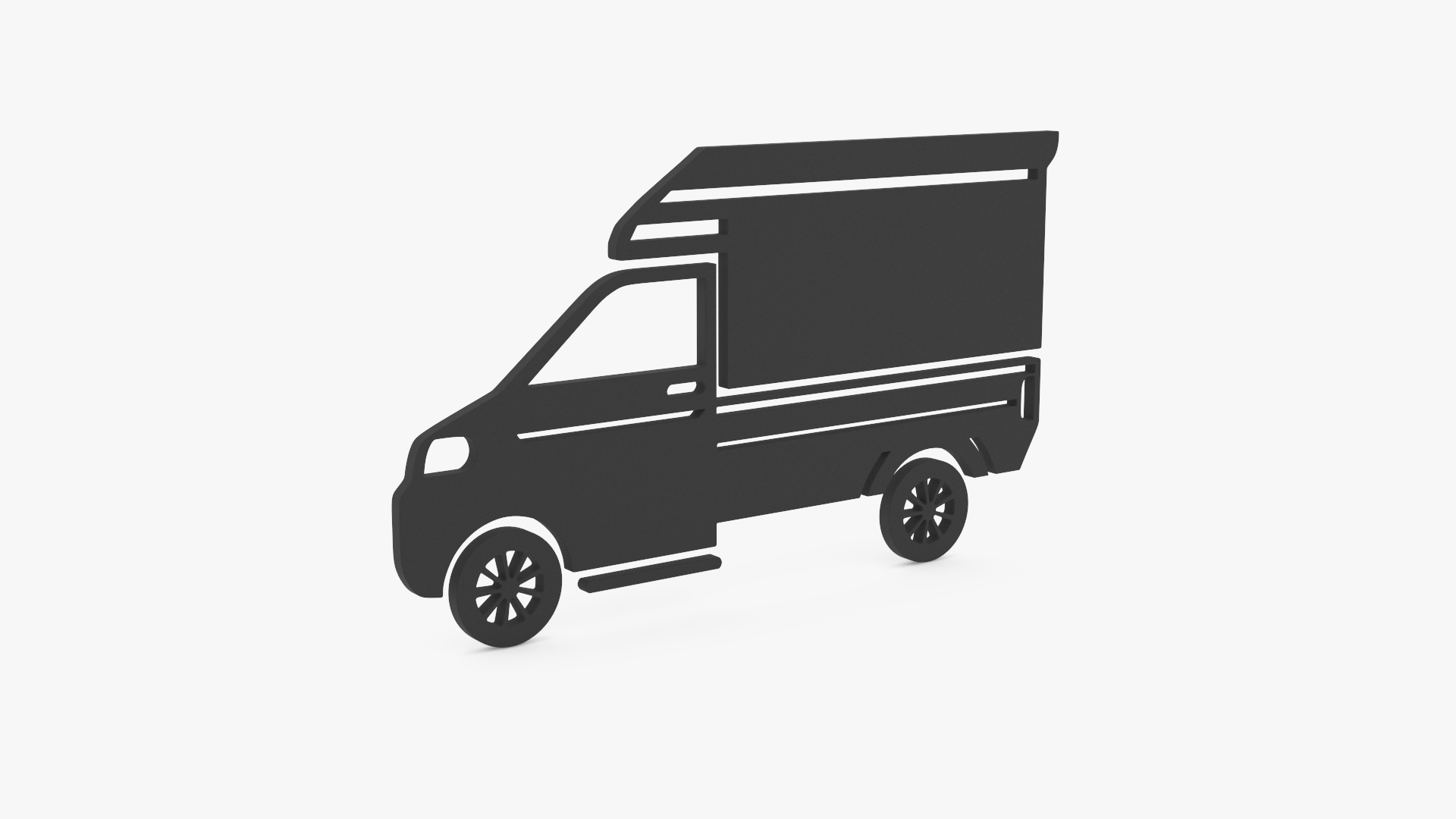 3D Mini Truck Silhouette
