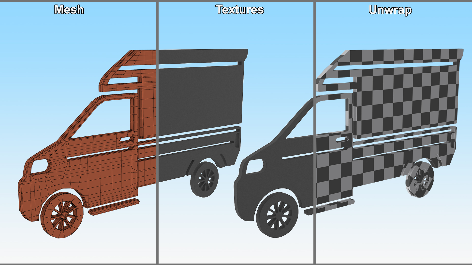 3D Mini Truck Silhouette