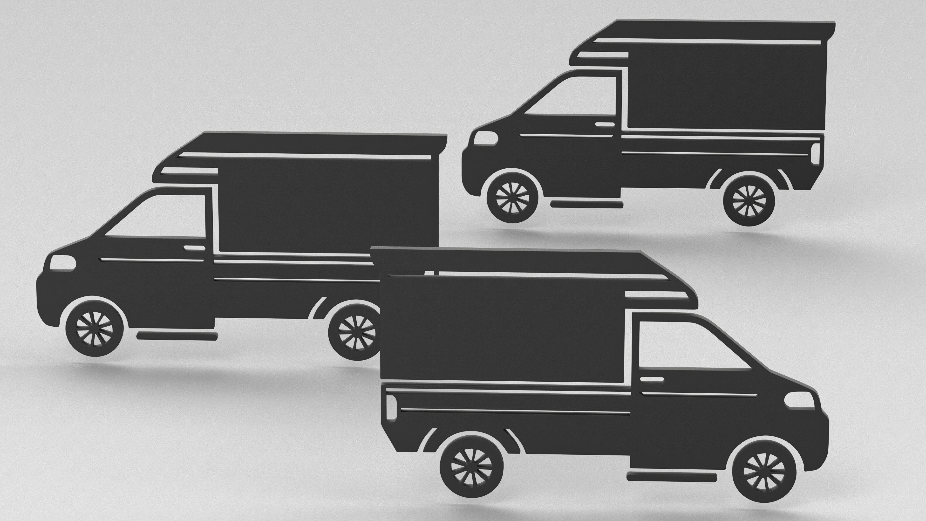3D Mini Truck Silhouette