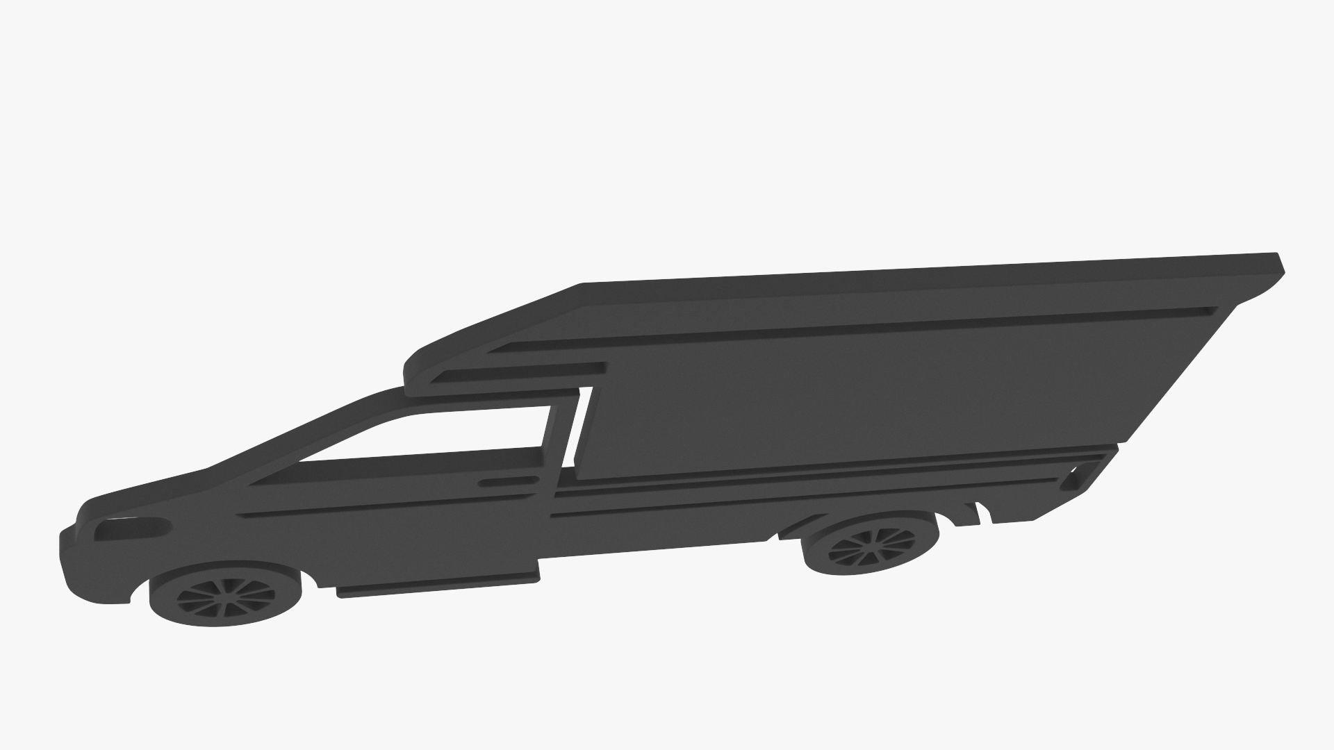 3D Mini Truck Silhouette