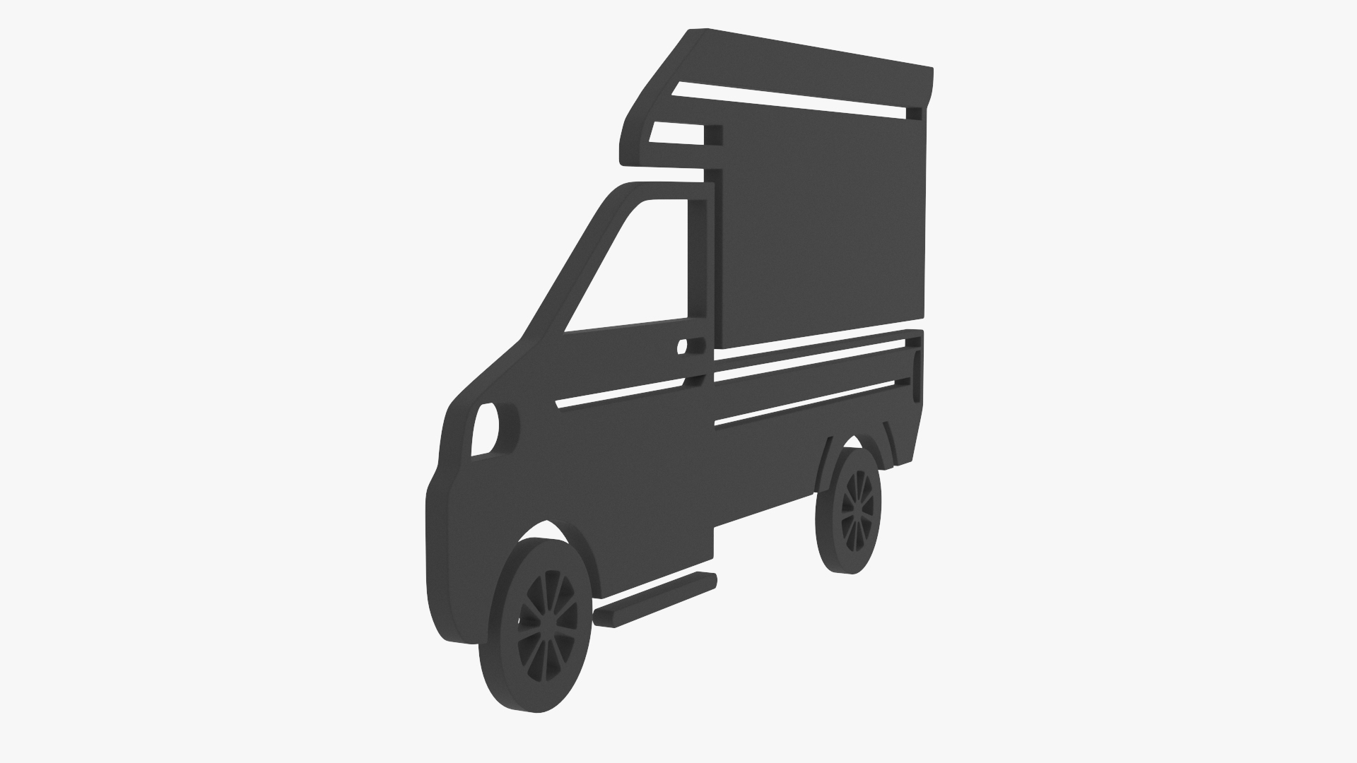 3D Mini Truck Silhouette