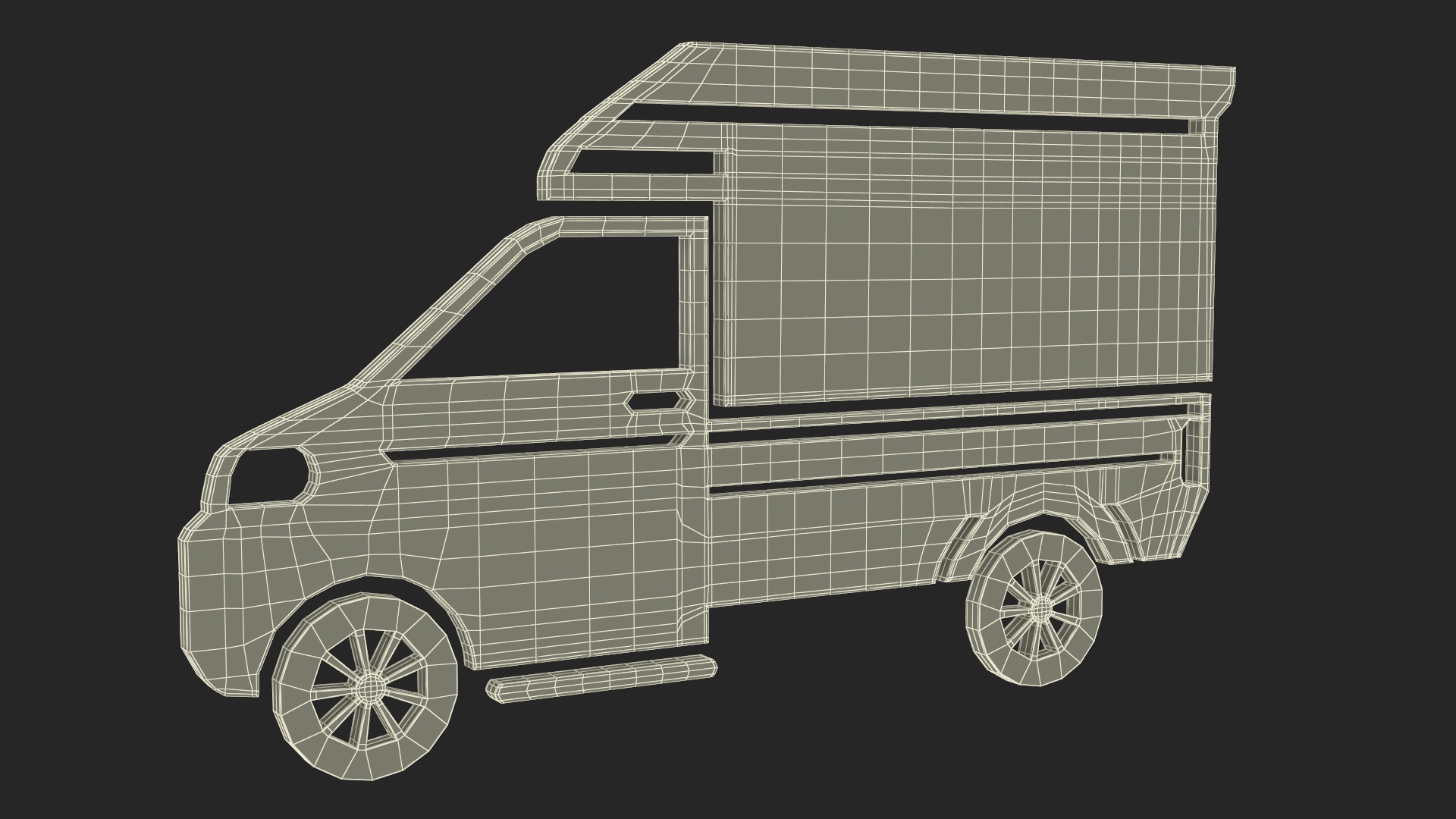 3D Mini Truck Silhouette