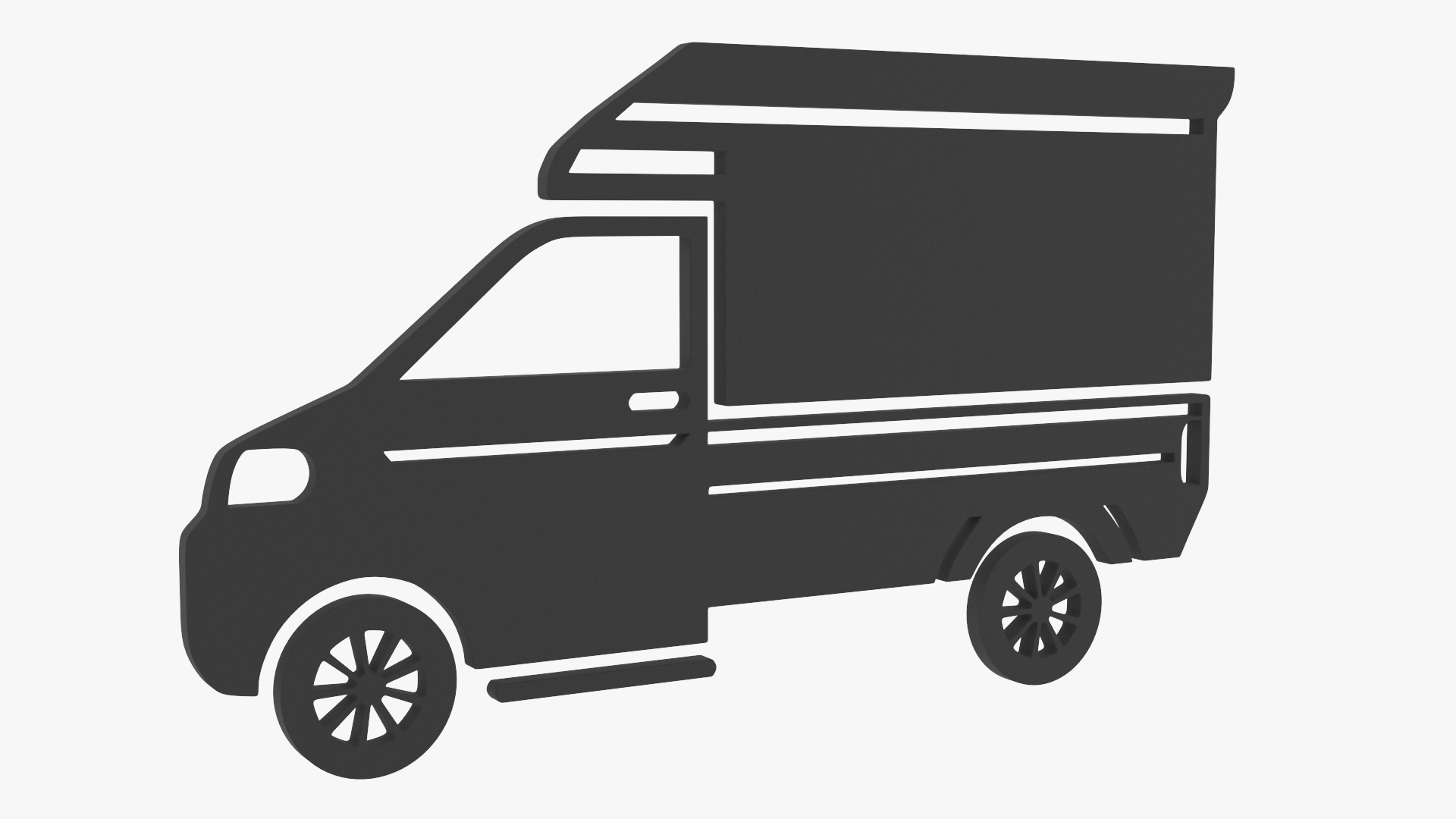 3D Mini Truck Silhouette