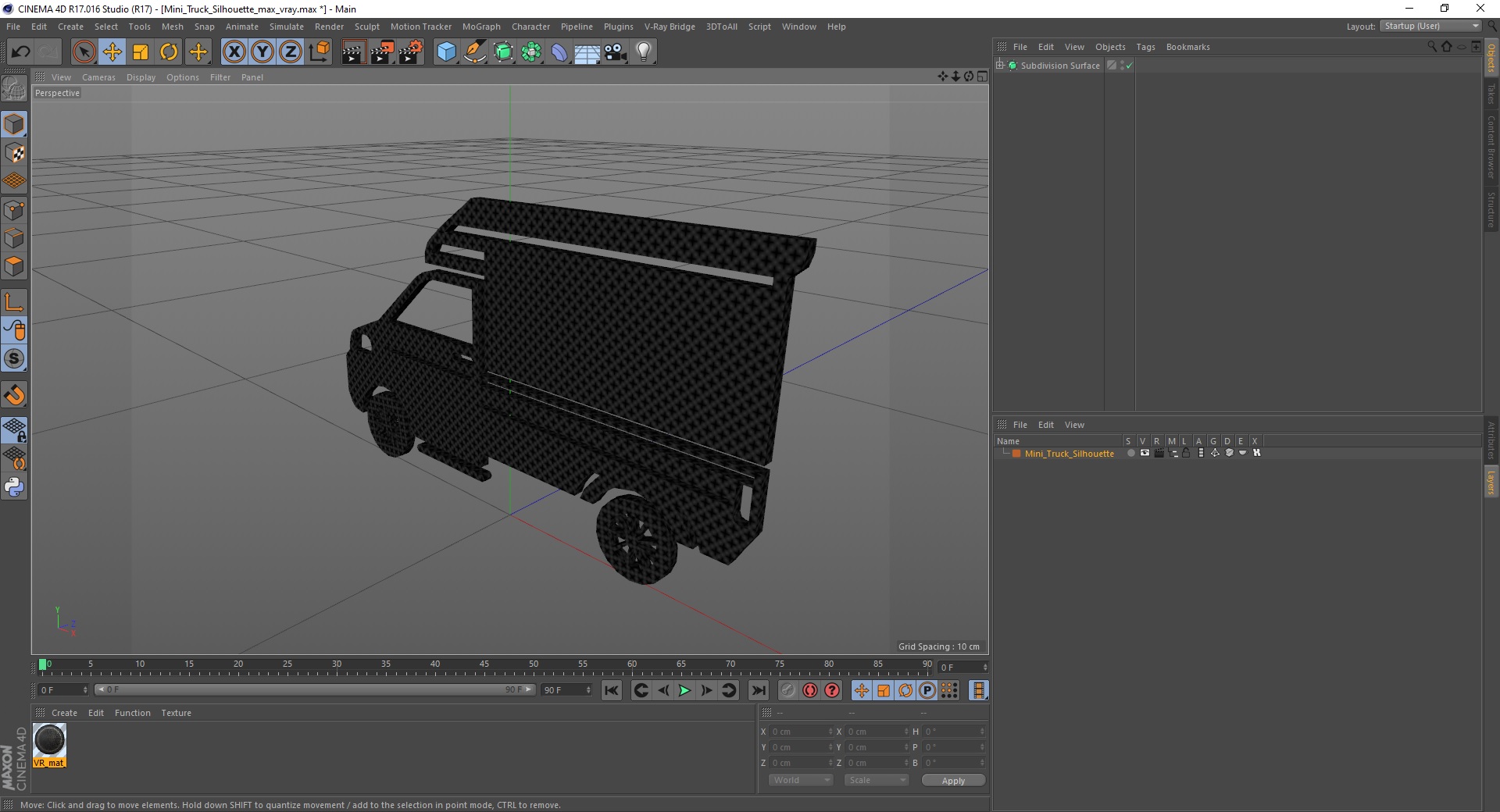 3D Mini Truck Silhouette