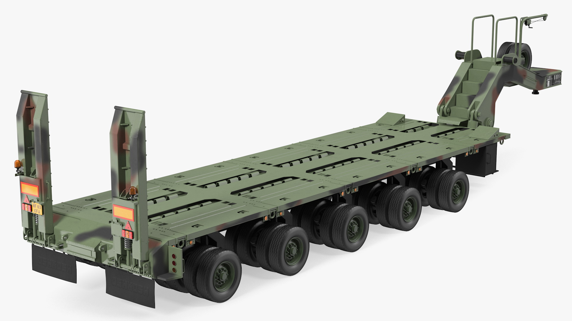 Oshkosh M1070 Tank Transporter M1000 Semi-Trailer with M1 Abrams 3D model