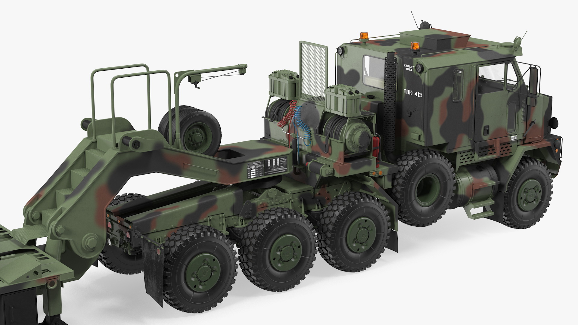 Oshkosh M1070 Tank Transporter M1000 Semi-Trailer with M1 Abrams 3D model