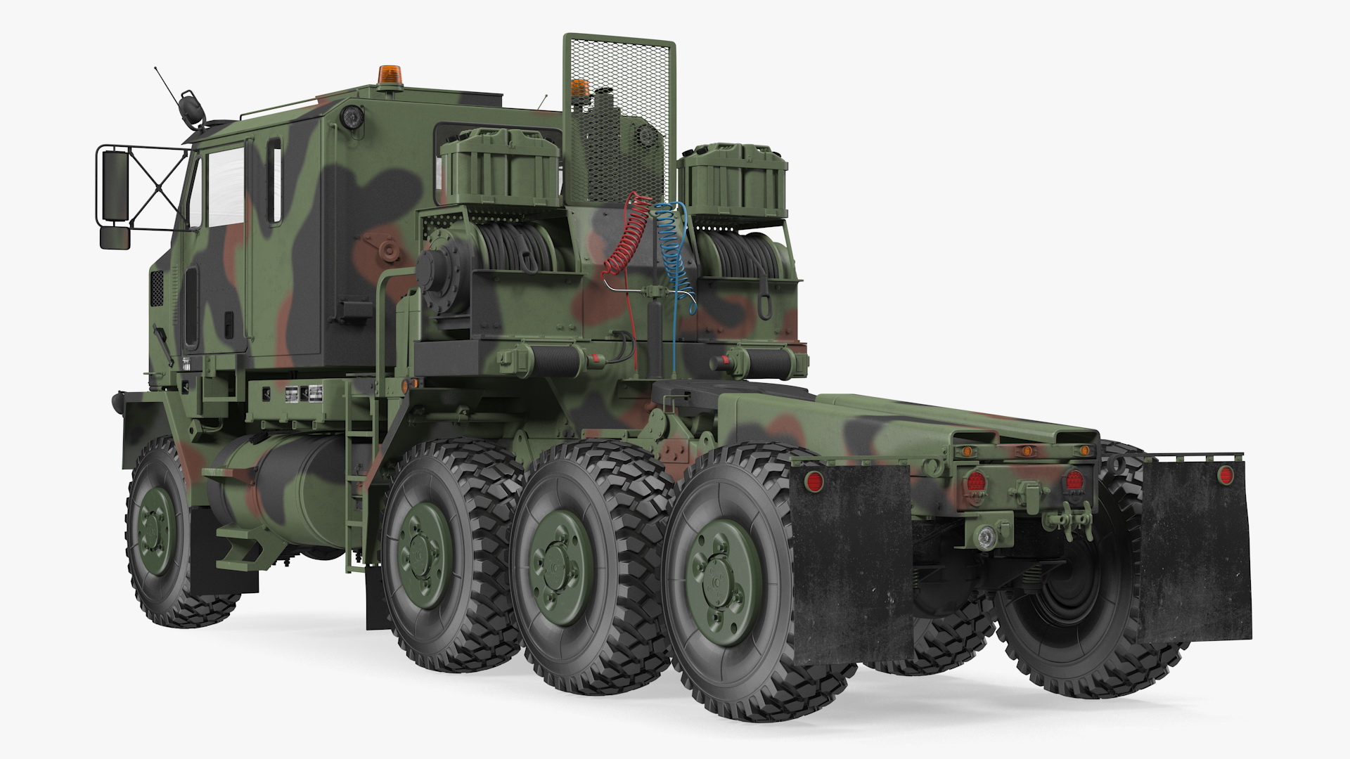 Oshkosh M1070 Tank Transporter M1000 Semi-Trailer with M1 Abrams 3D model