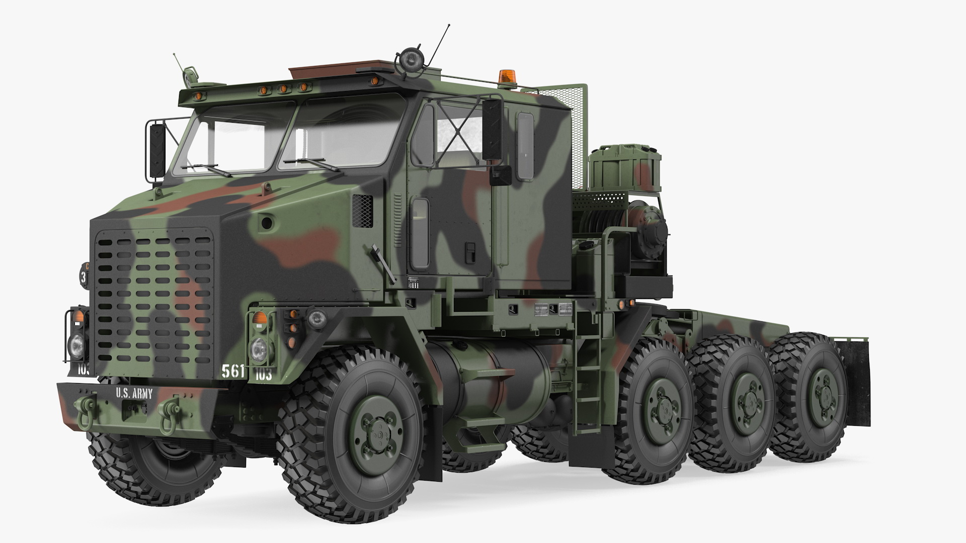Oshkosh M1070 Tank Transporter M1000 Semi-Trailer with M1 Abrams 3D model