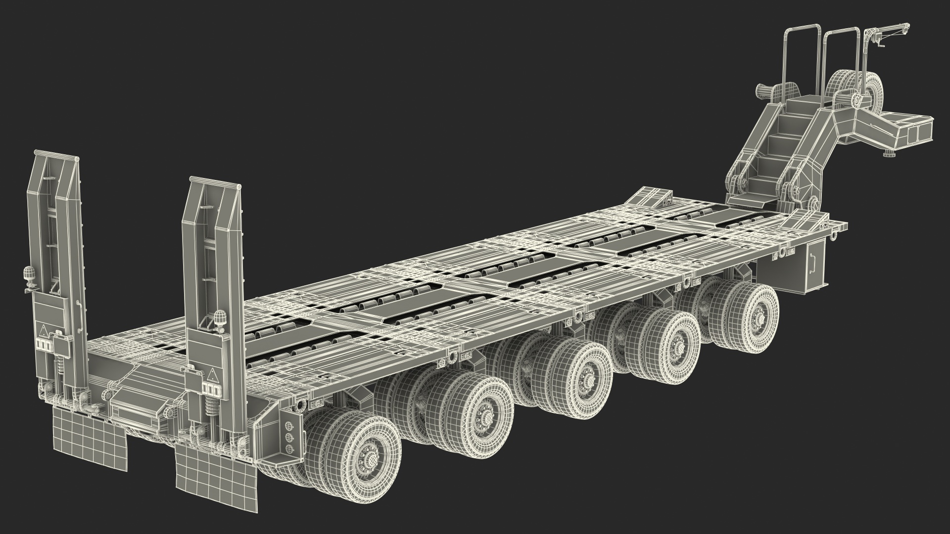 Oshkosh M1070 Tank Transporter M1000 Semi-Trailer with M1 Abrams 3D model