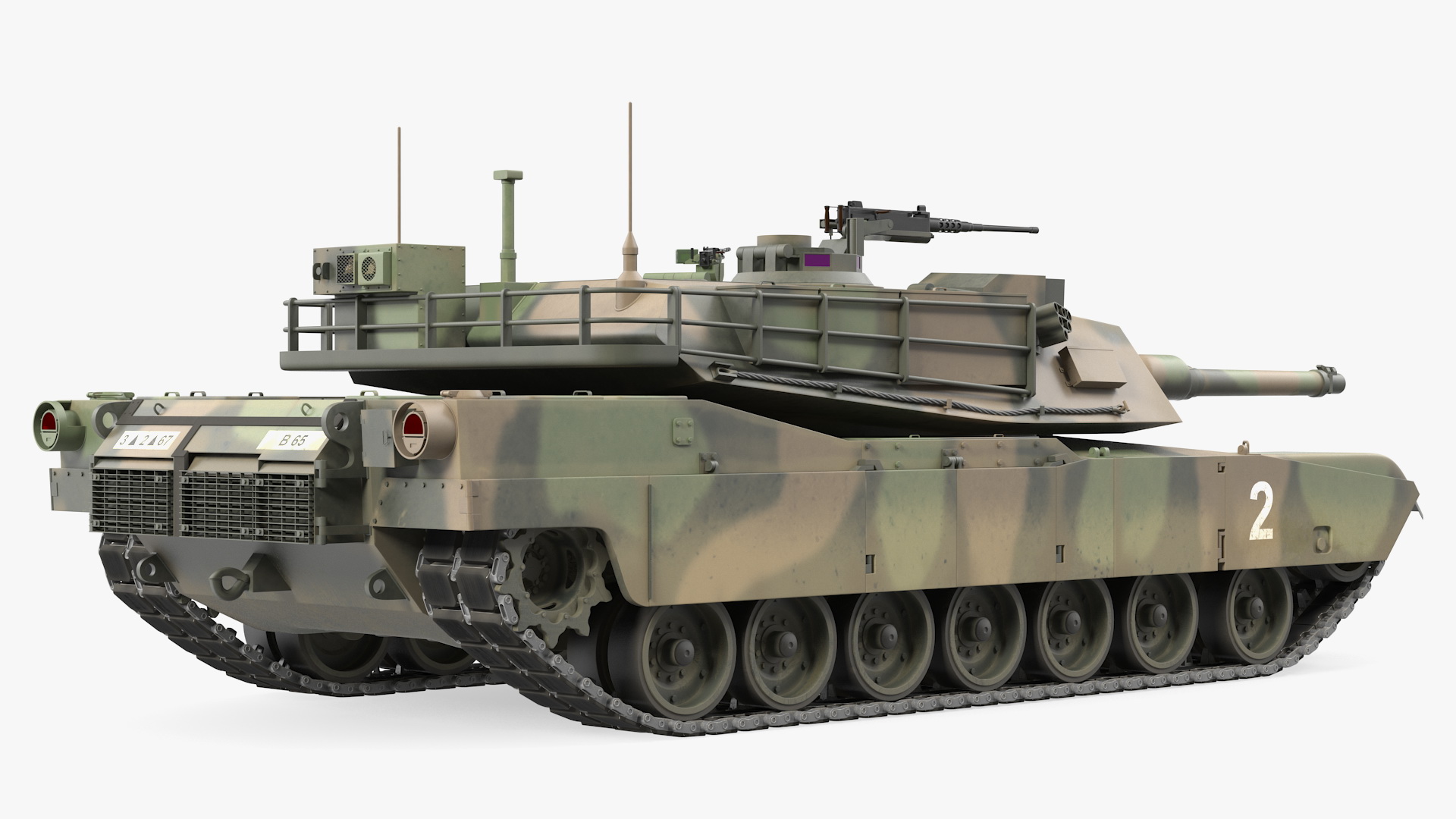 Oshkosh M1070 Tank Transporter M1000 Semi-Trailer with M1 Abrams 3D model