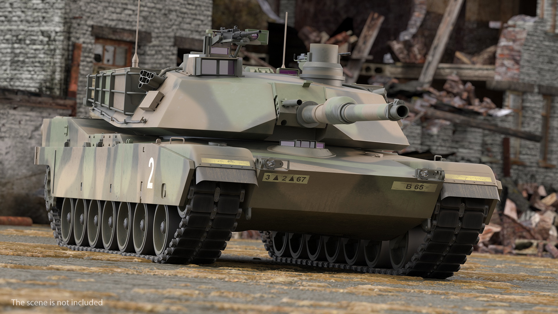 Oshkosh M1070 Tank Transporter M1000 Semi-Trailer with M1 Abrams 3D model