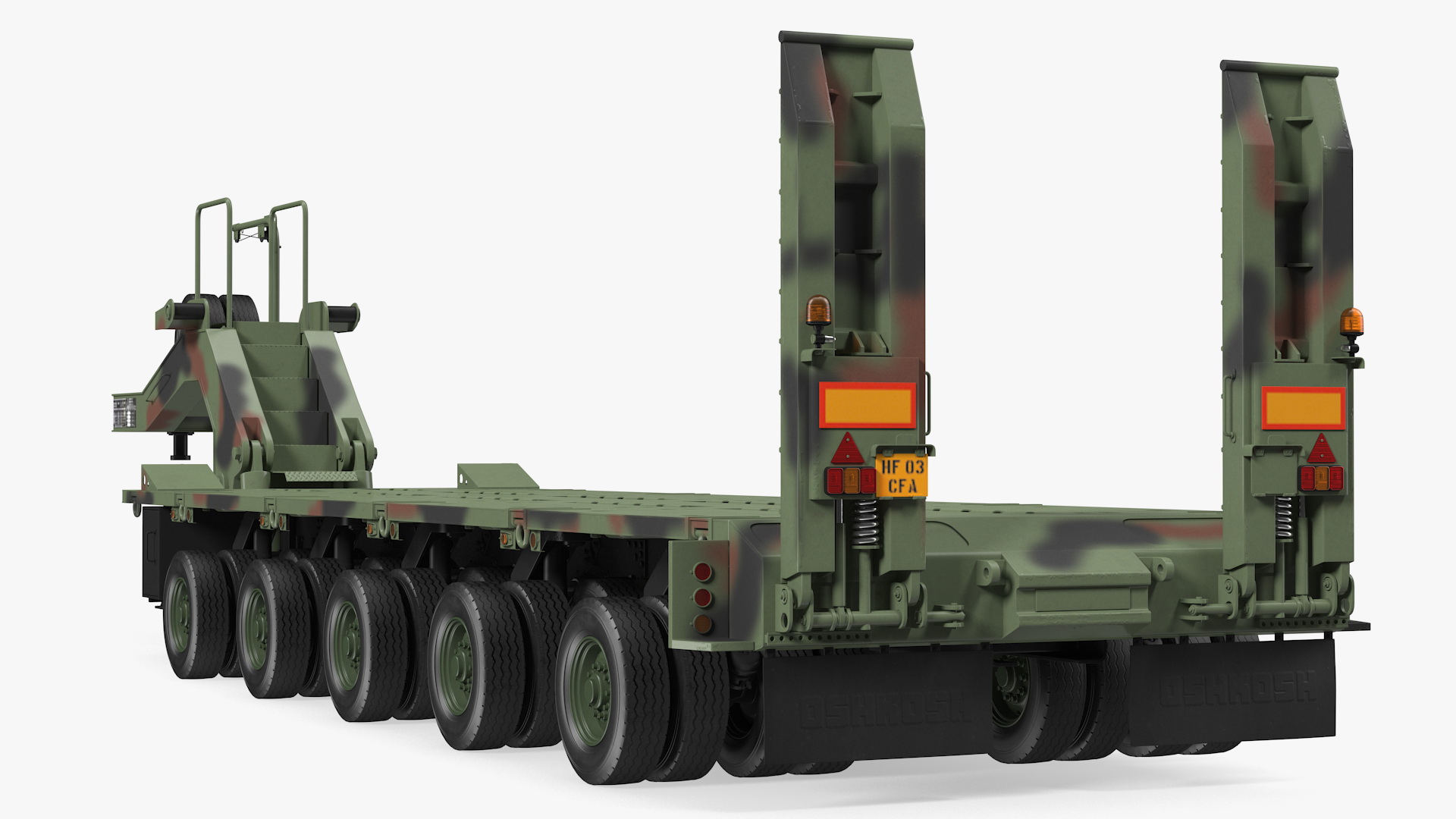 Oshkosh M1070 Tank Transporter M1000 Semi-Trailer with M1 Abrams 3D model