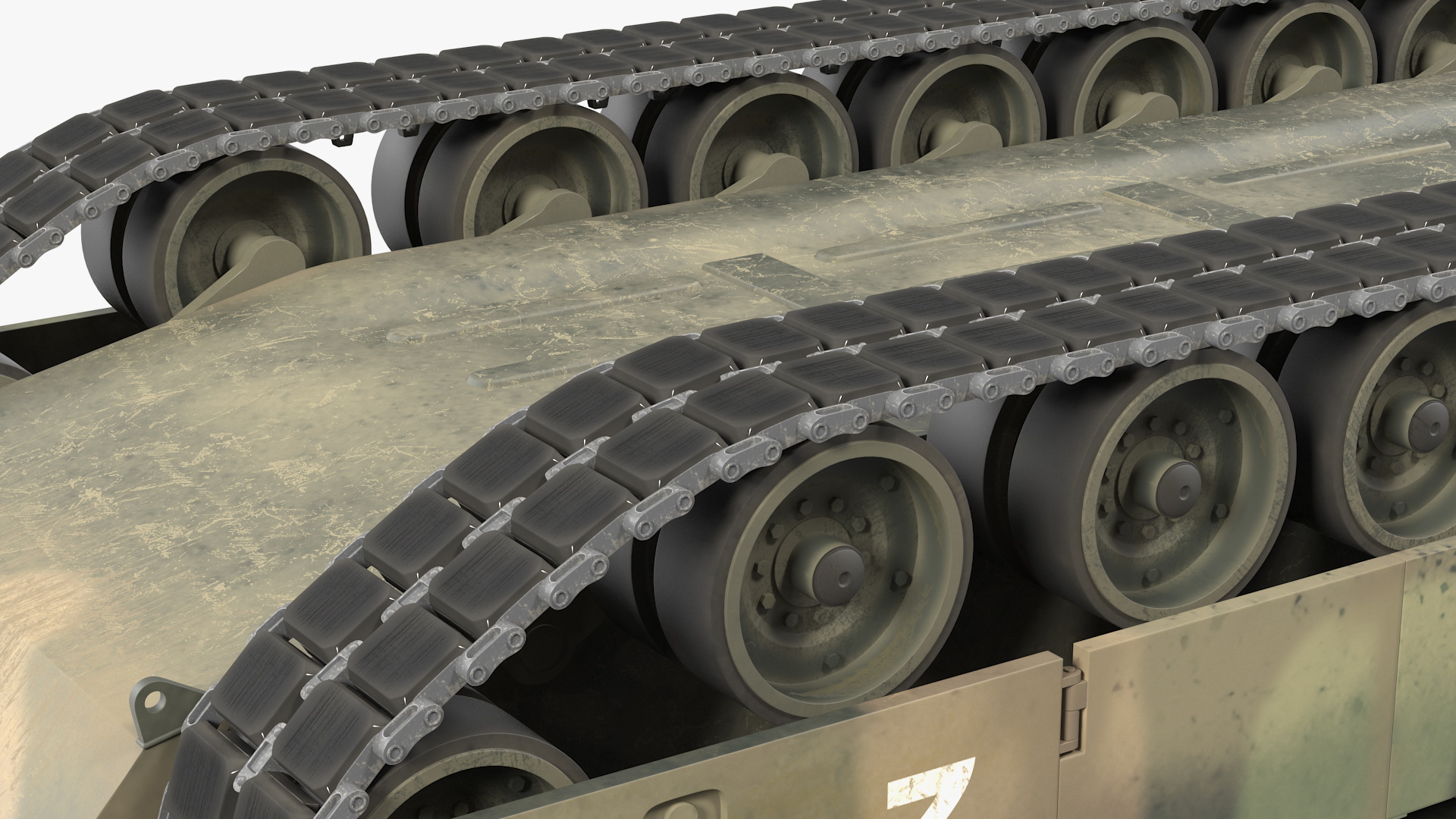 Oshkosh M1070 Tank Transporter M1000 Semi-Trailer with M1 Abrams 3D model