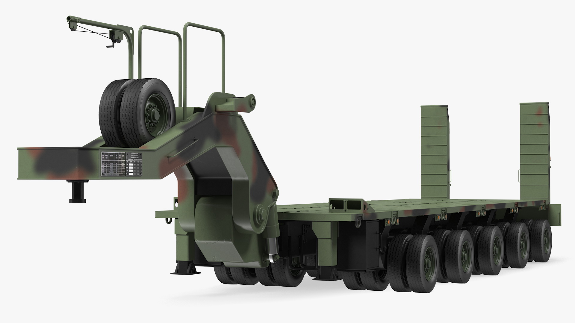 Oshkosh M1070 Tank Transporter M1000 Semi-Trailer with M1 Abrams 3D model