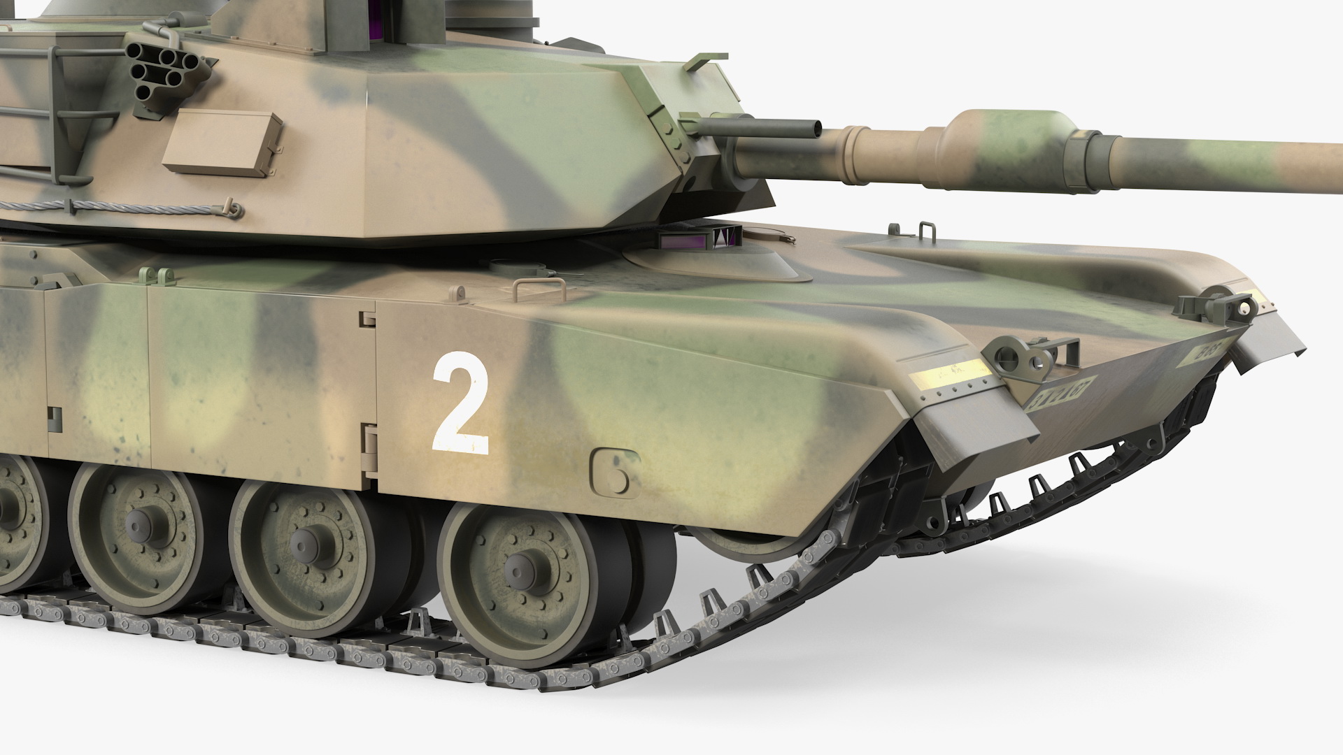 Oshkosh M1070 Tank Transporter M1000 Semi-Trailer with M1 Abrams 3D model