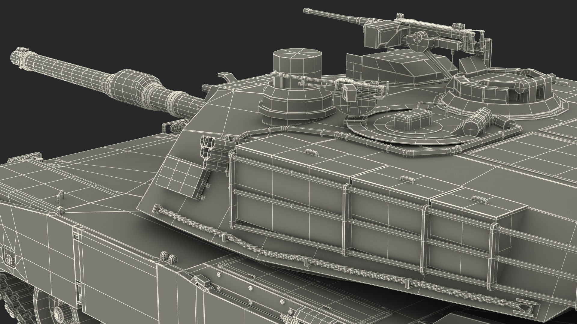 Oshkosh M1070 Tank Transporter M1000 Semi-Trailer with M1 Abrams 3D model