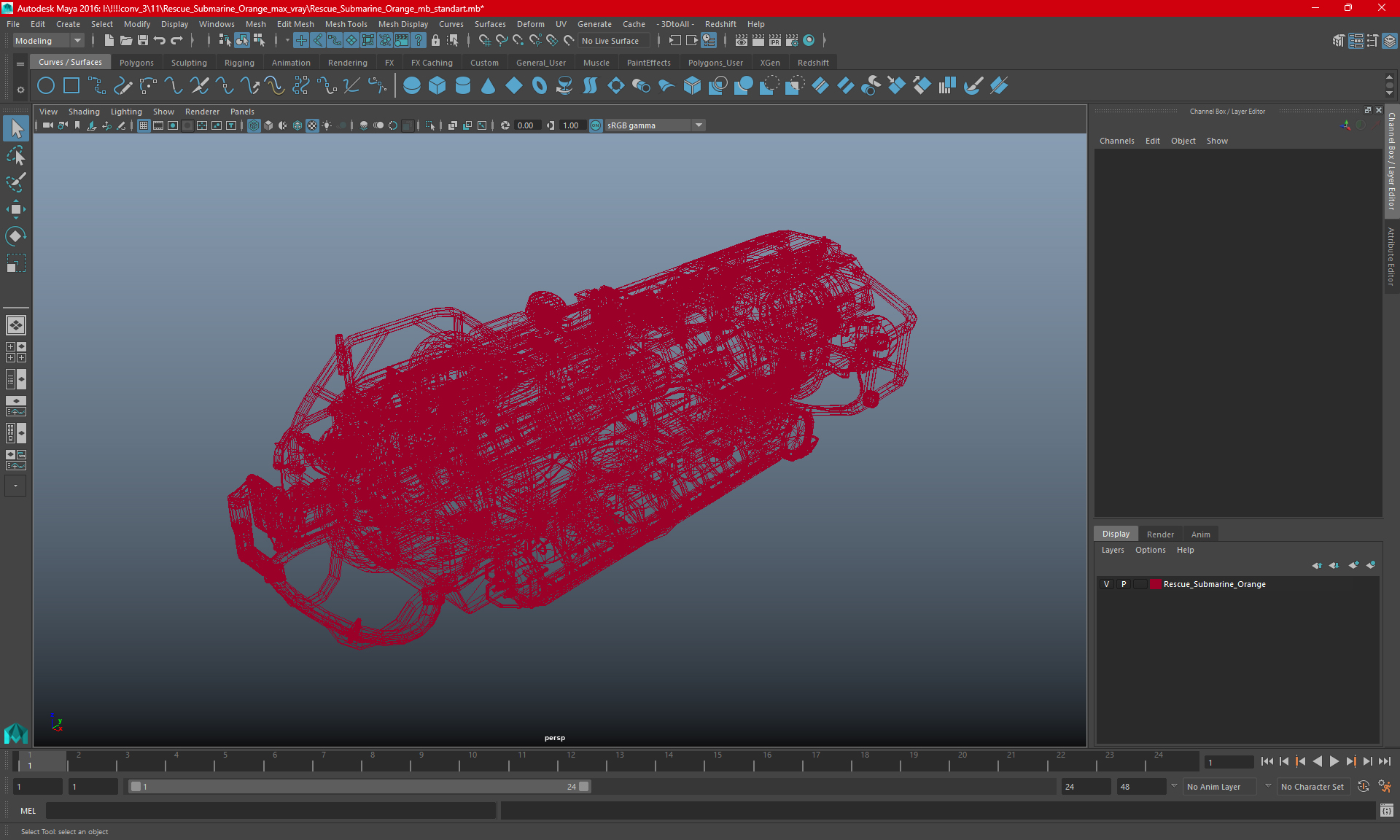 3D Rescue Submarine Yellow model