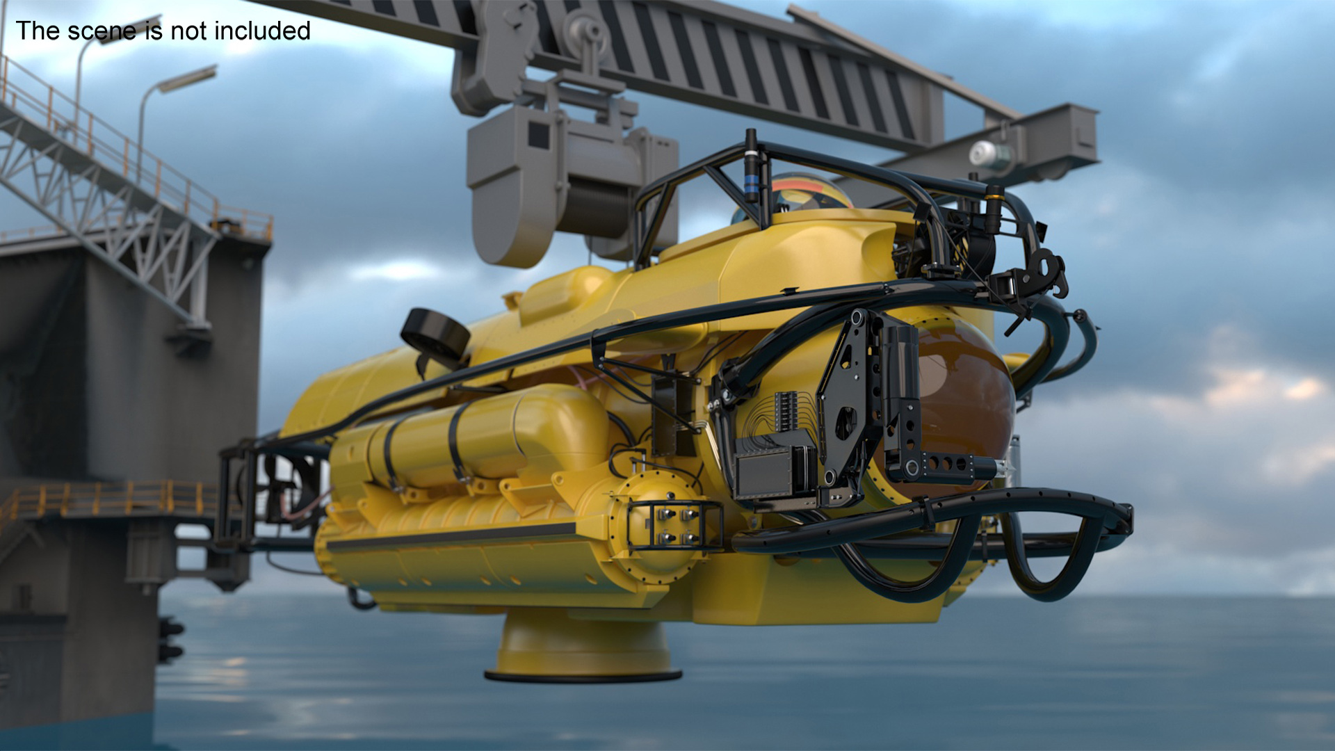 3D Rescue Submarine Yellow model