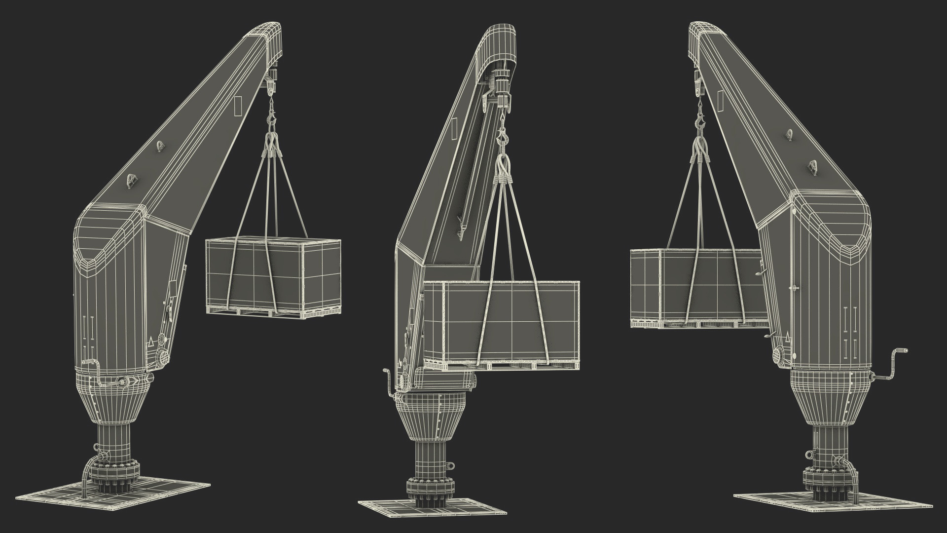 3D Seasight Davits Crane with Load