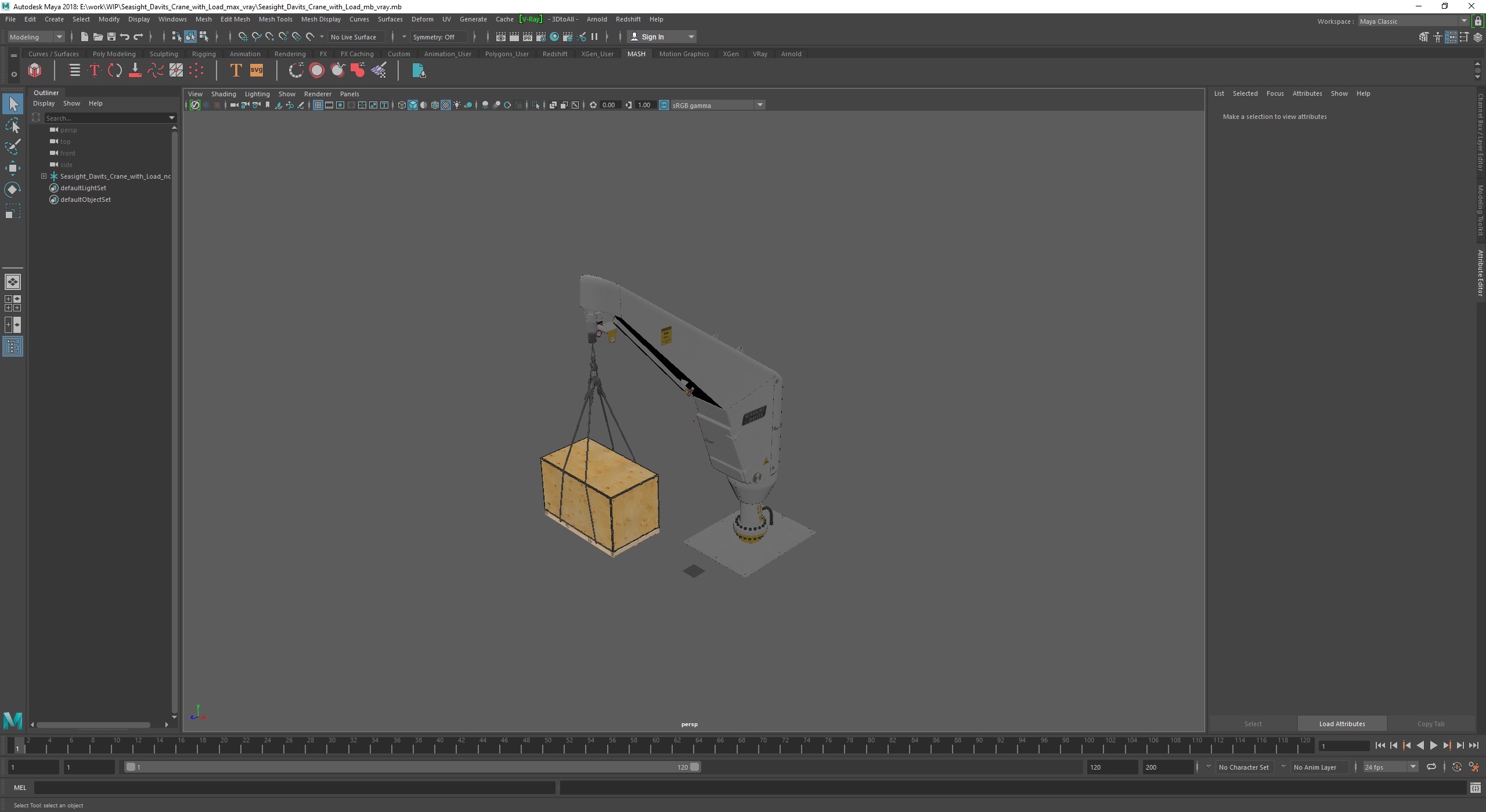3D Seasight Davits Crane with Load