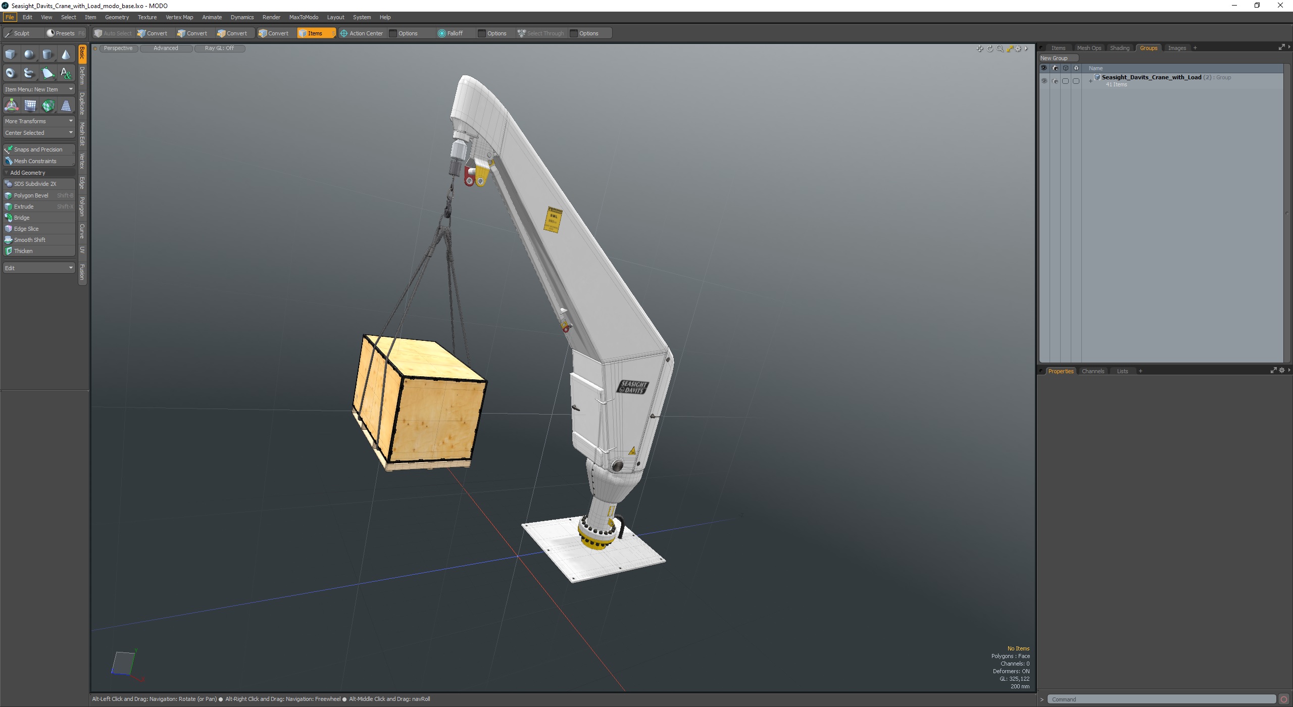 3D Seasight Davits Crane with Load