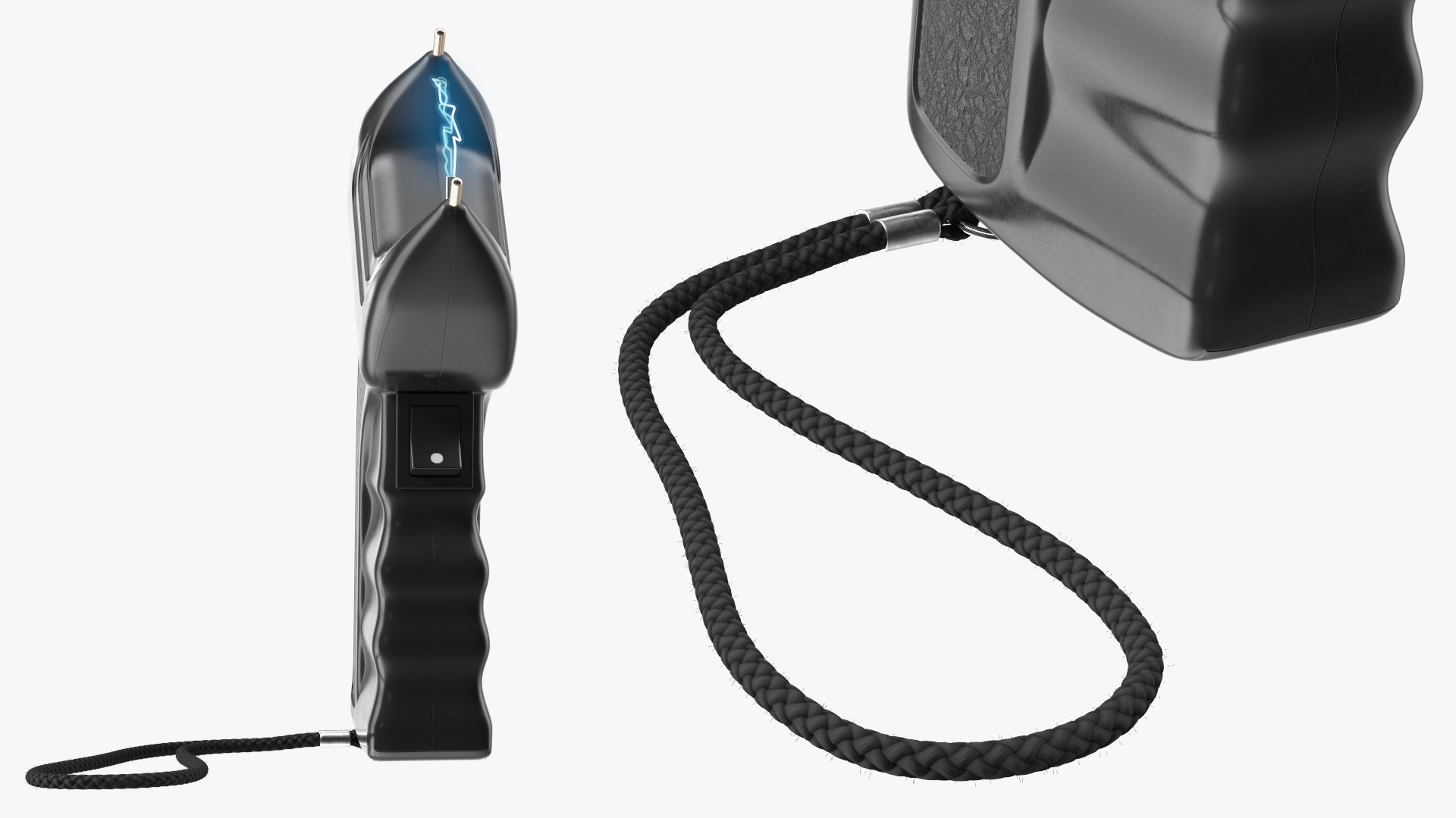 3D Professional Stun Gun with Electrical Charge Fur model