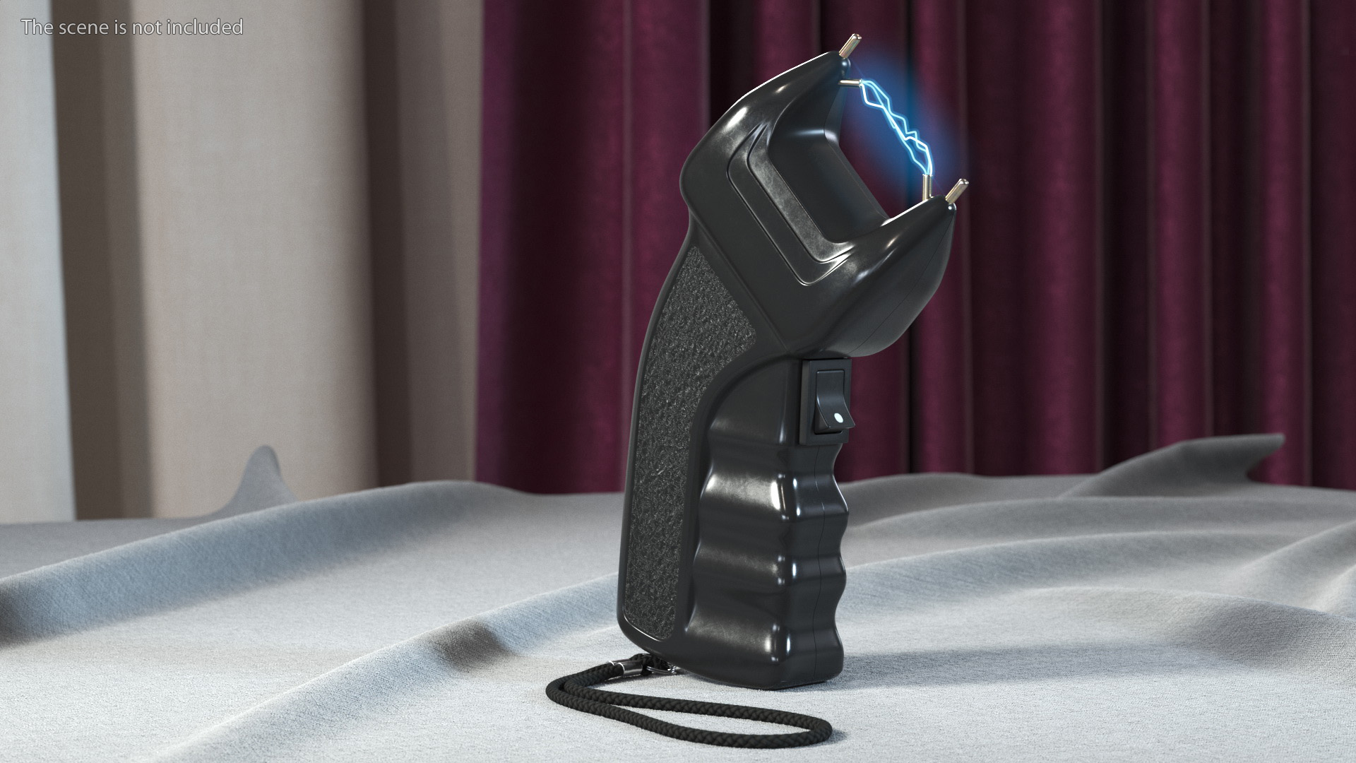 3D Professional Stun Gun with Electrical Charge Fur model
