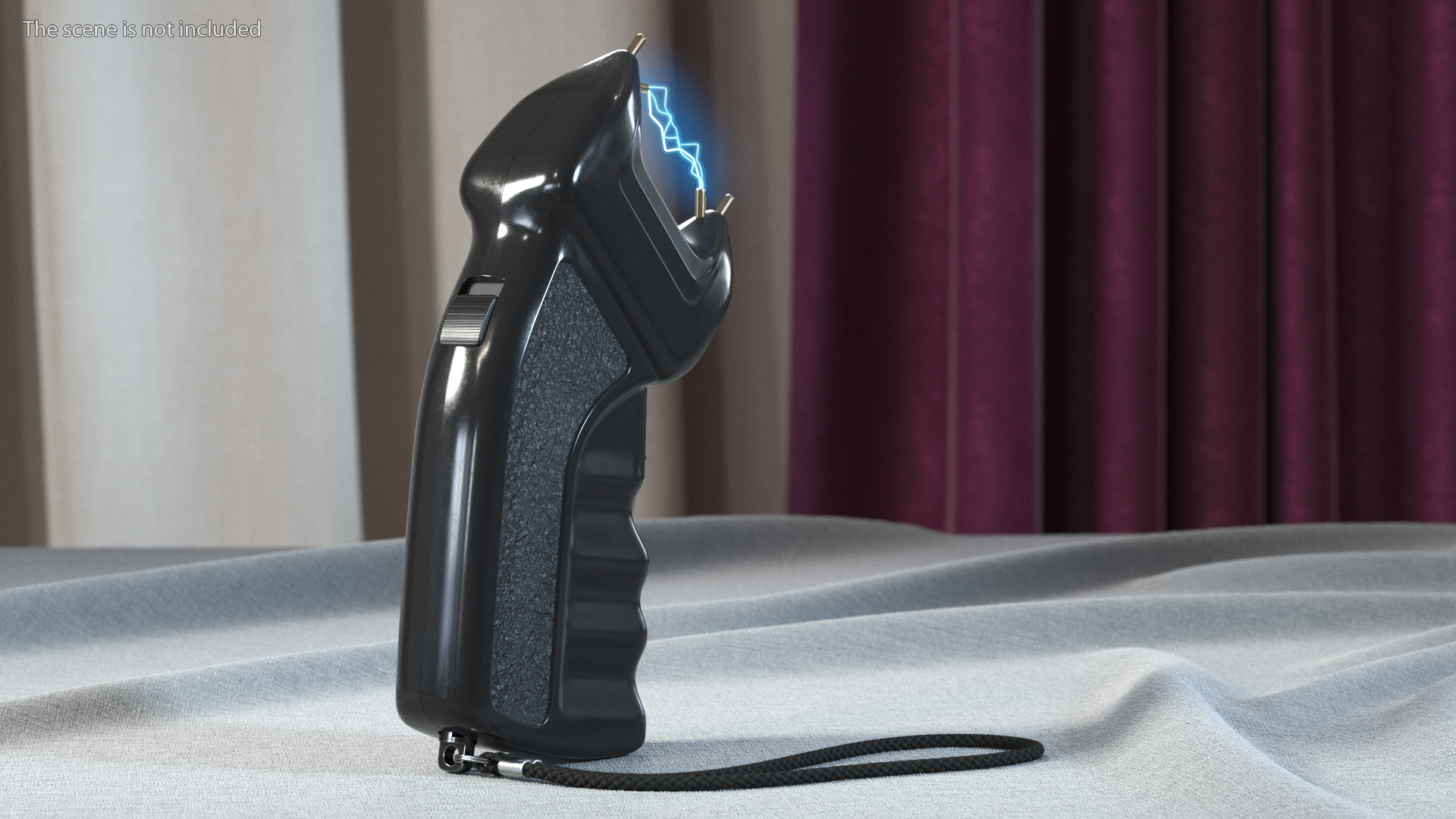 3D Professional Stun Gun with Electrical Charge Fur model