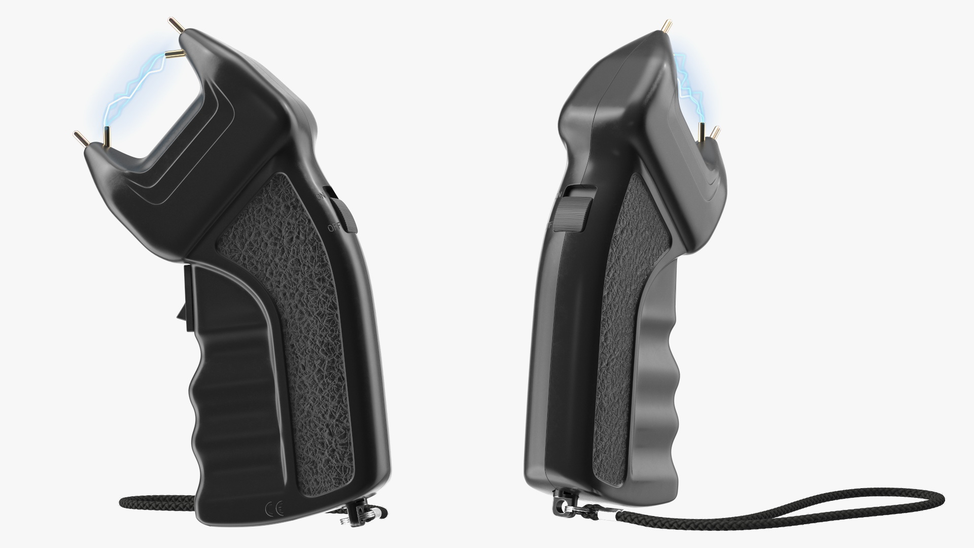 3D Professional Stun Gun with Electrical Charge Fur model