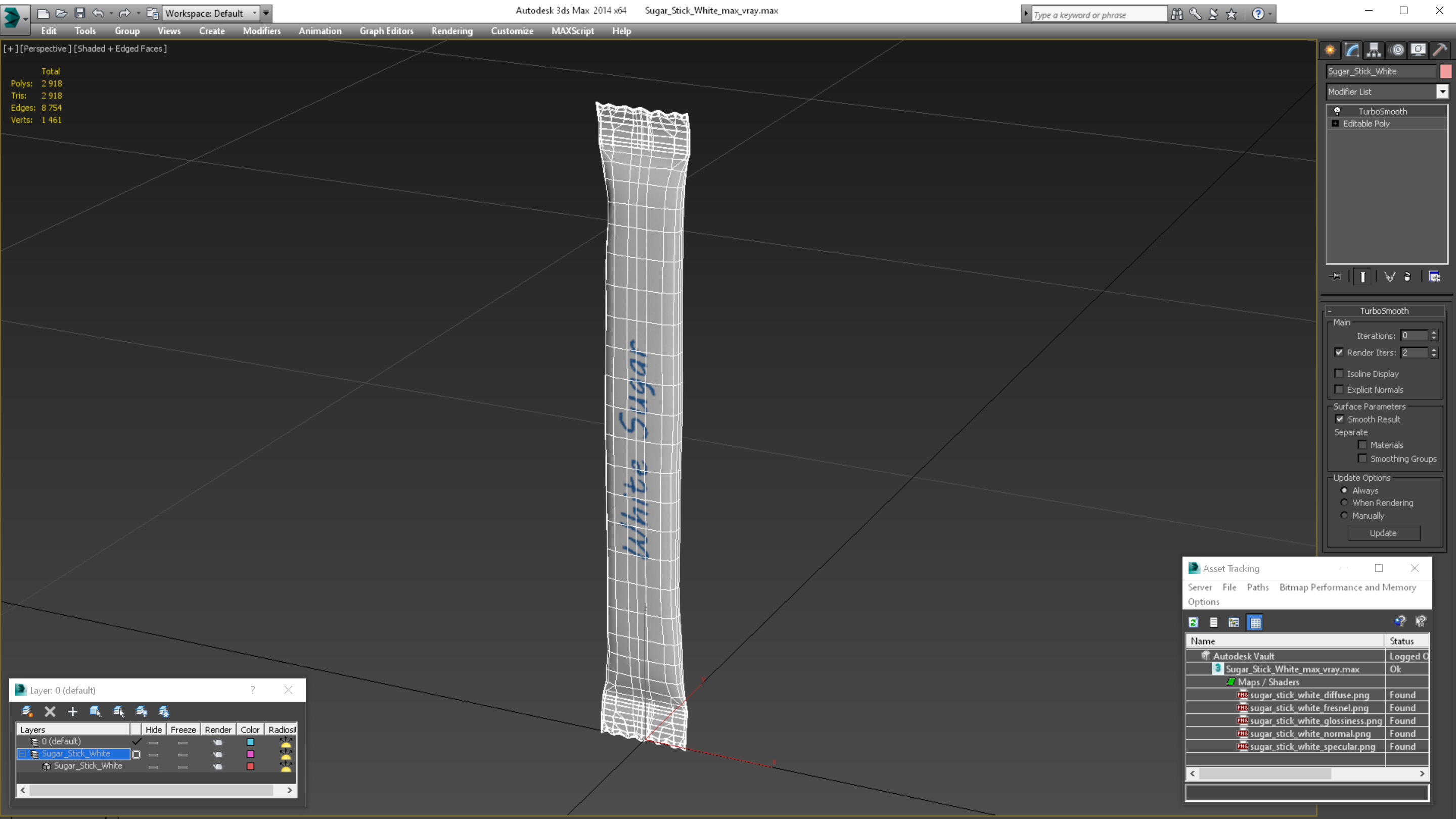 Sugar Stick White 3D