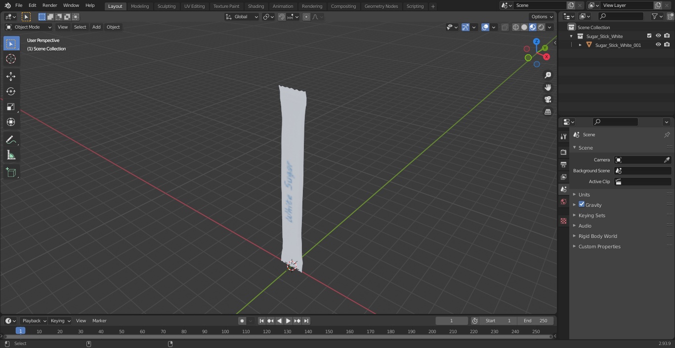 Sugar Stick White 3D