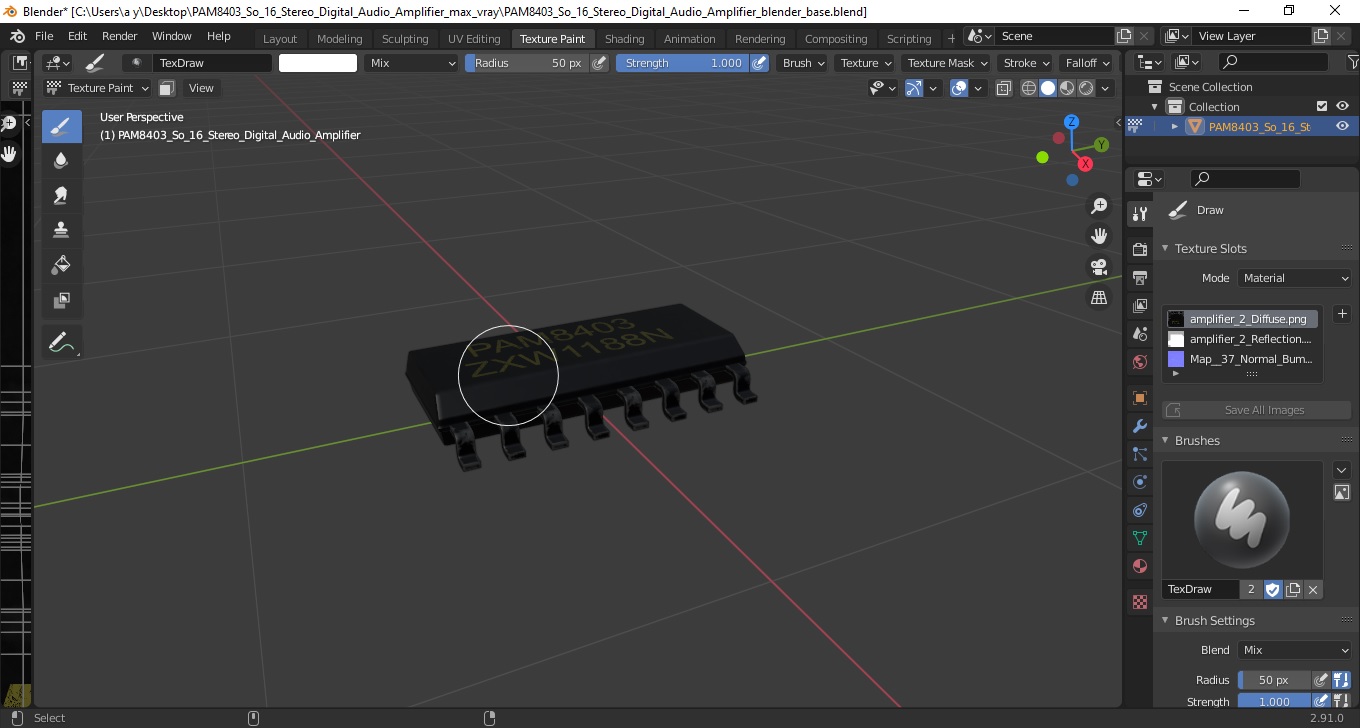 PAM8403 So 16 Stereo Digital Audio Amplifier 3D model