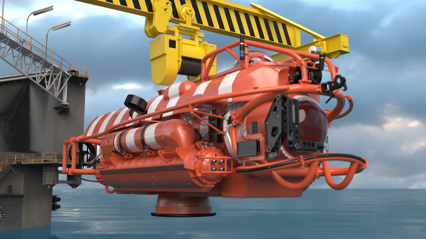 3D Rescue Submarine Orange model