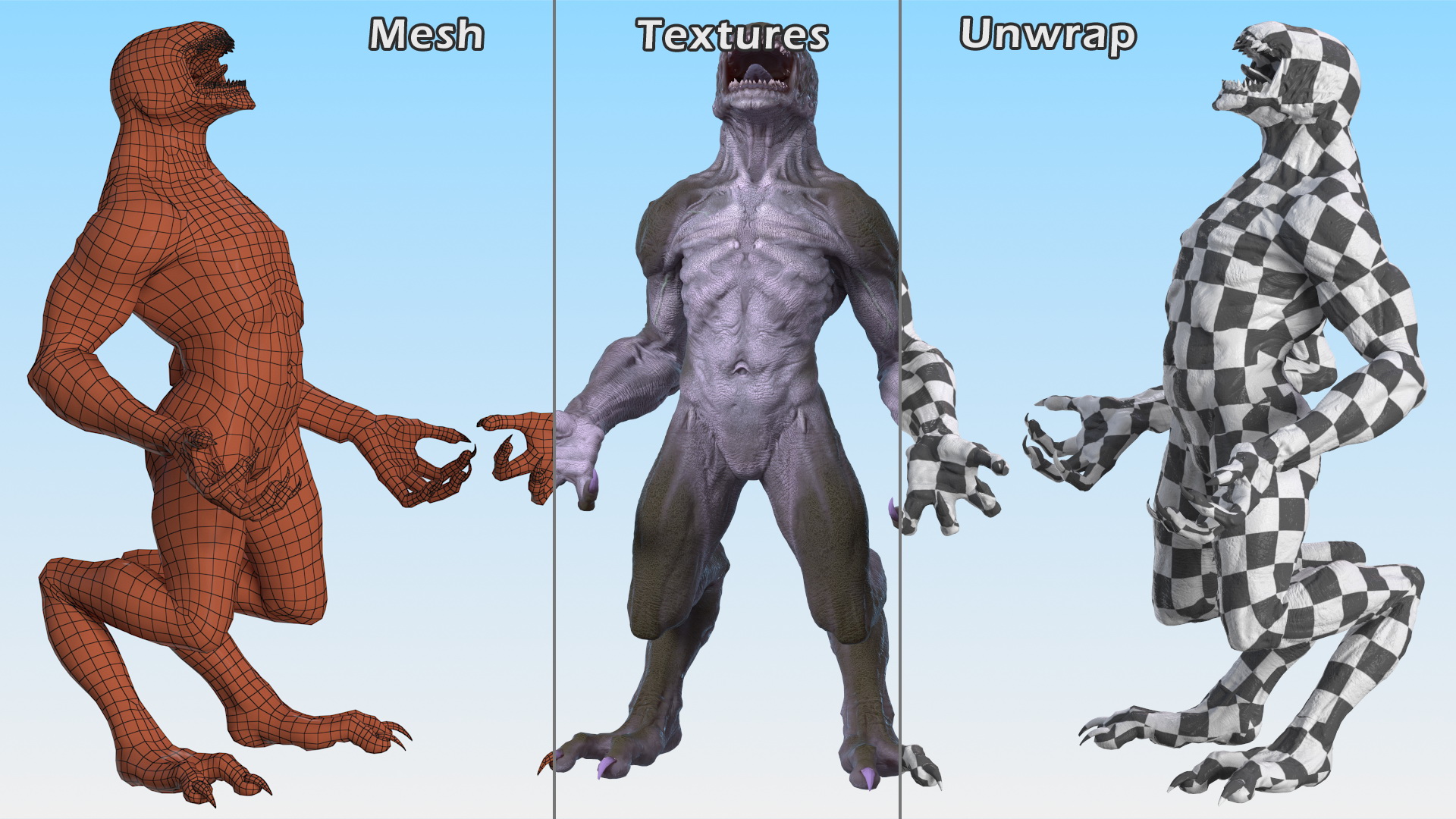 Monster Beast Standing Pose 3D