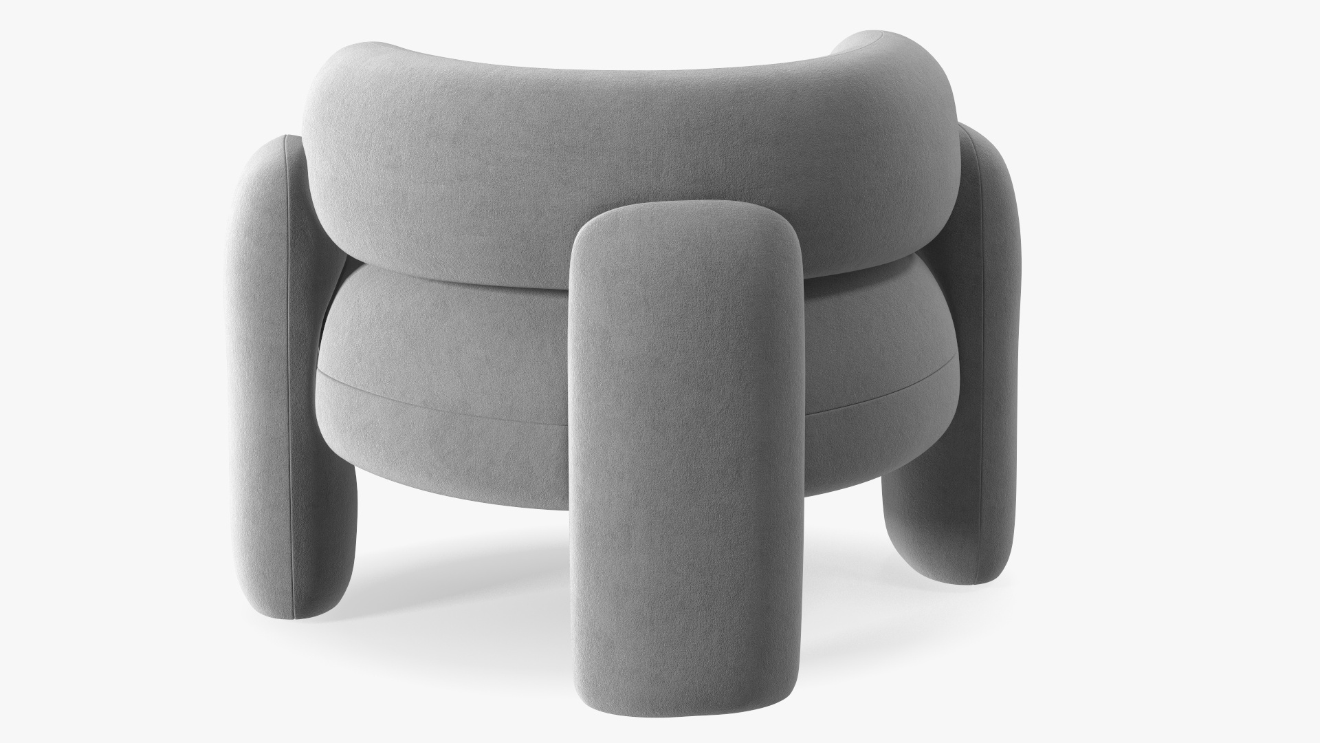 Modern Velvet Grey Armchair 3D