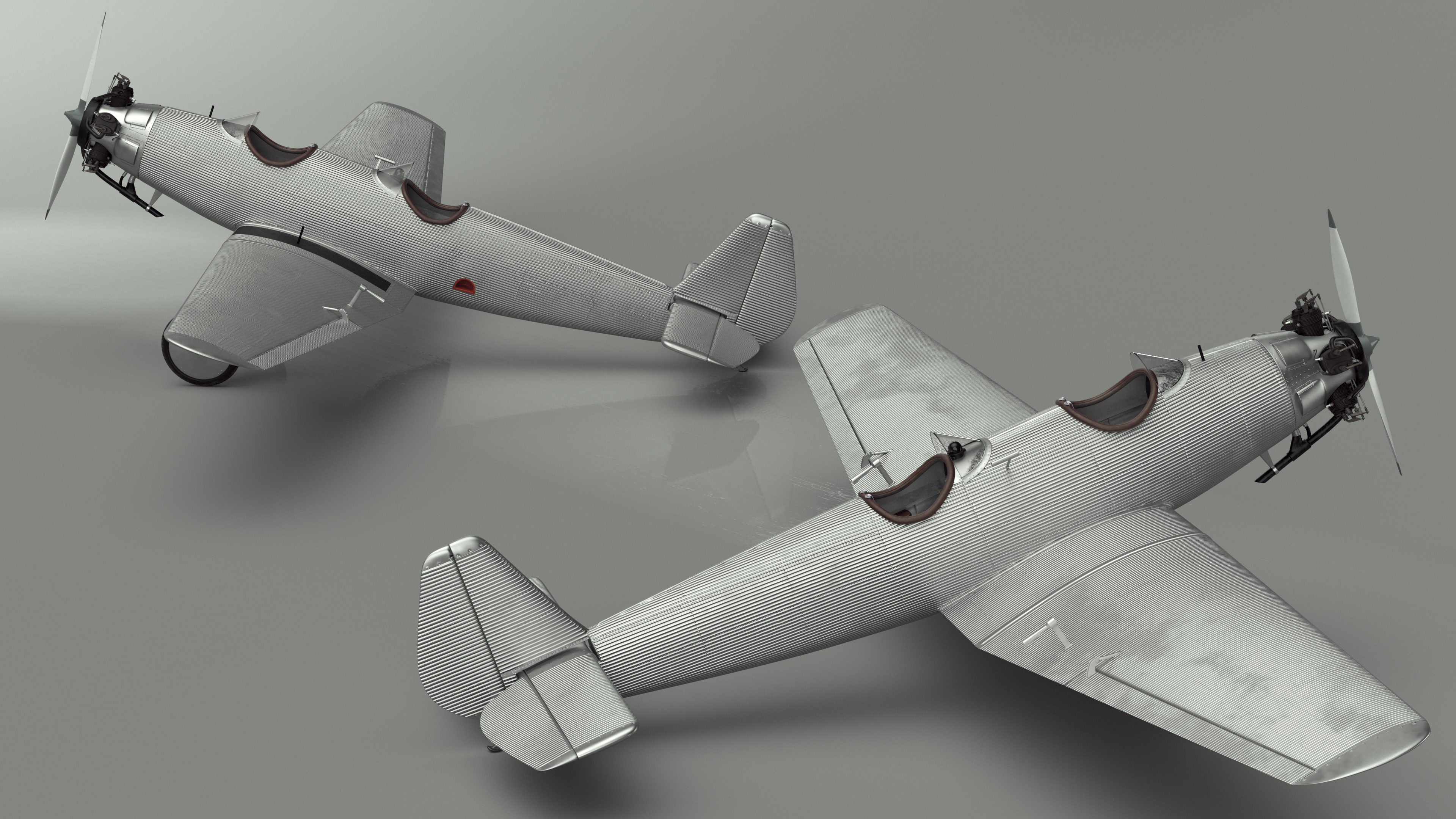 3D Vintage Propeller Aircraft
