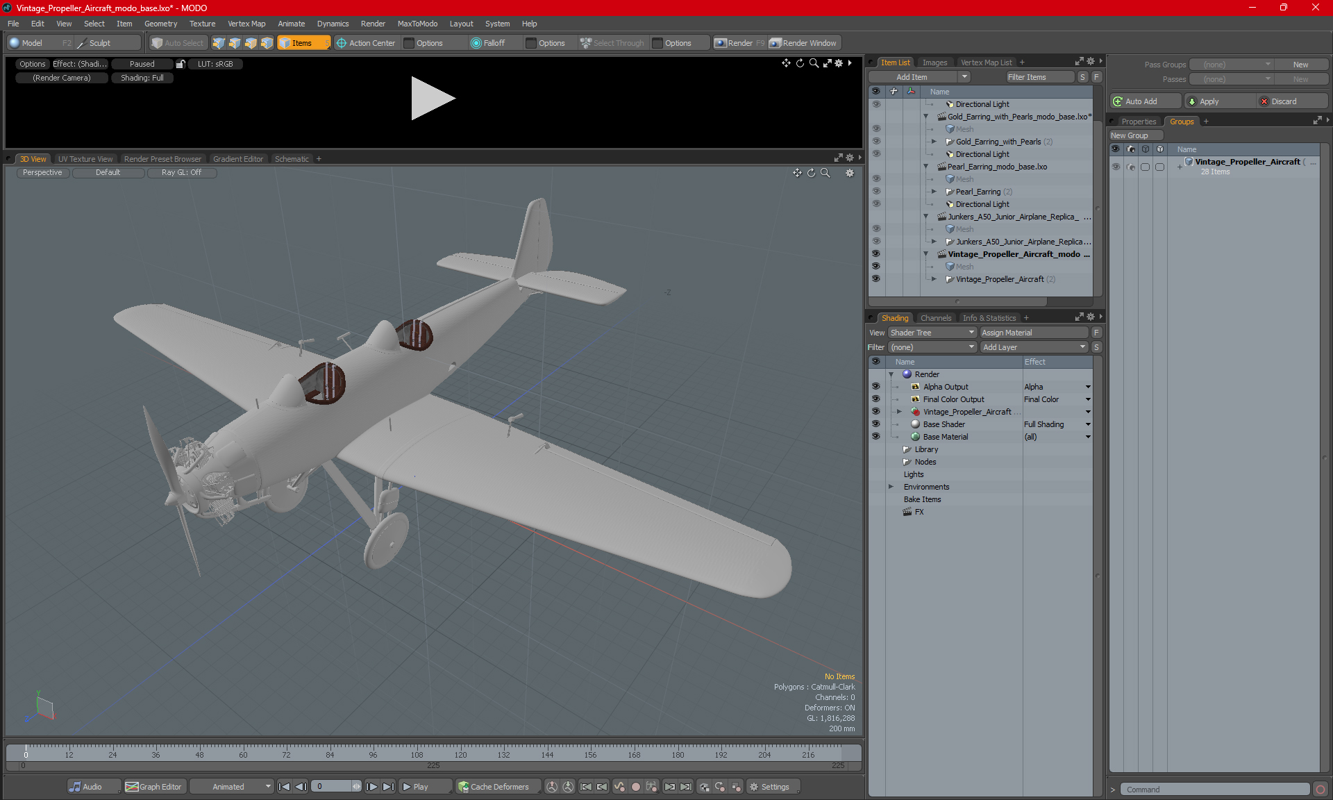3D Vintage Propeller Aircraft