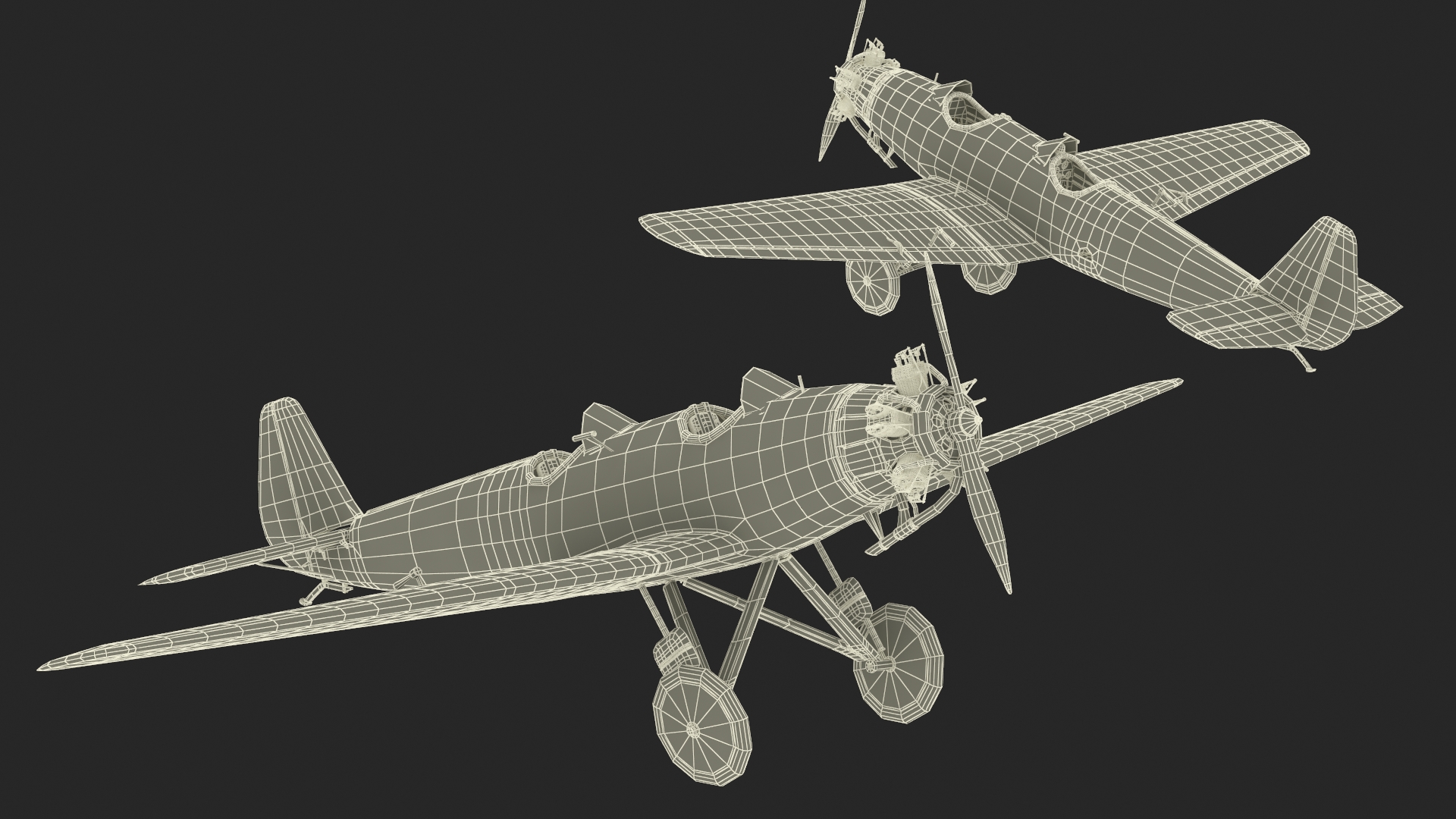 3D Vintage Propeller Aircraft